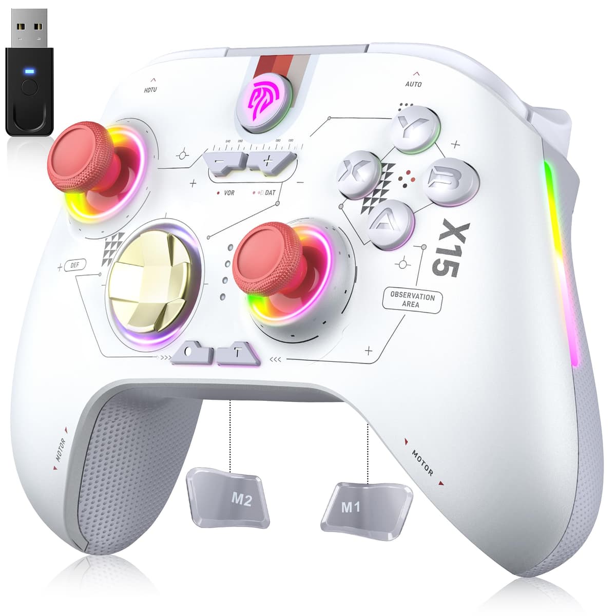 EasySMX X15 Wireless PC Controller with Hall Triggers, Hall Joysticks, Enhanced Bluetooth Game Controller,No Drift No Deadzone effect, Compatible with Windows PC, Android, Steam and Switch — view 12