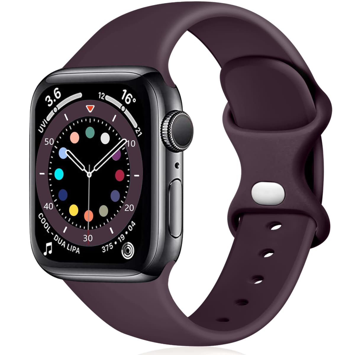 Epova Silicone Strap Compatible with Apple Watch Strap 40mm 38mm 41mm 42mm, Replacement Straps for iWatch SE 3 Series 11 10 9 8 7 6 5 4 3 2 1, Black, Small — view 14