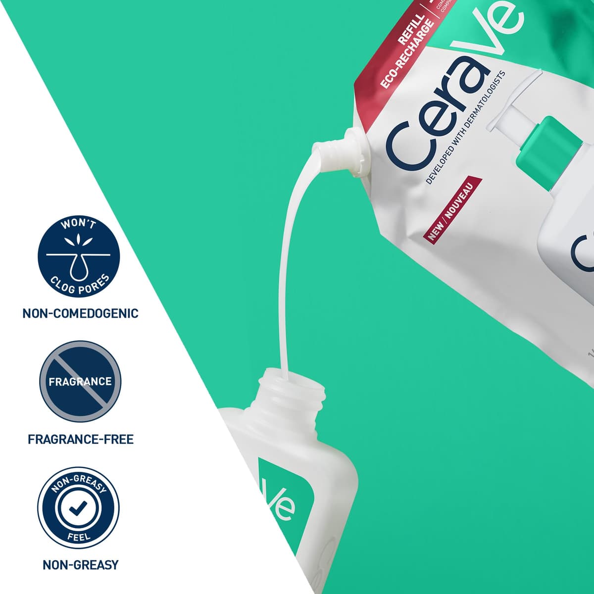 CeraVe Gel Limpiador Espumoso, Para Piel Normal a Grasa, Elimina el Exceso de Grasa y Suciedad, Enriquecido Con Ceramidas Esenciales, Niacinamida y Ácido Hialurónico, Apto para Rostro y Cuerpo, 473ml — view 4