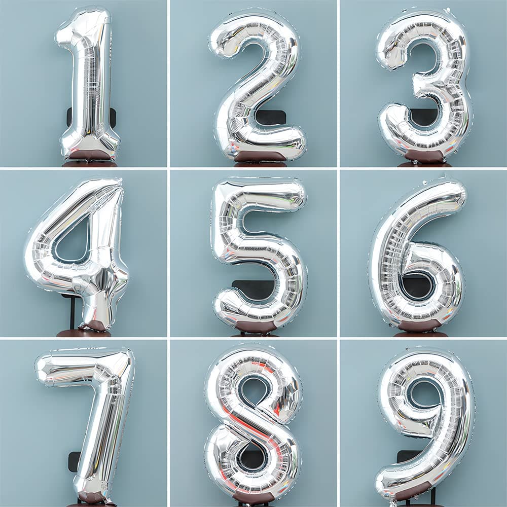 Foil Globo Número 5 Azul 40" (101cm), Inflable Helio o aire, Gigante Numeros 0-9, 10-19, 20-29, 30-100, Grande Globos Decoración para La Boda Aniversario y Cumpleaños Fiestas — view 62