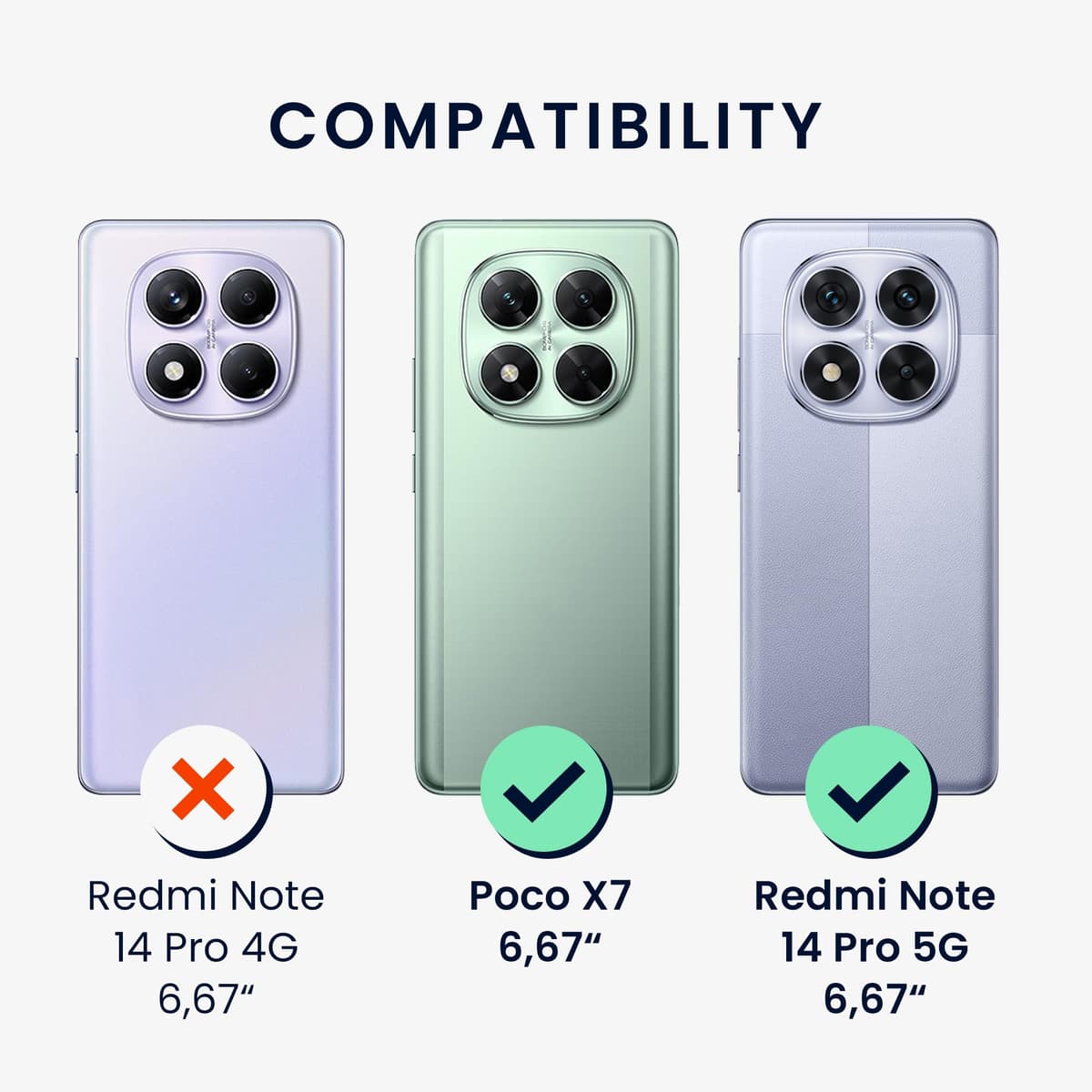 kwmobile Carcasa Compatible con Xiaomi Redmi Note 14 Pro 5G / Poco X7 Funda - Funda Ultrafina de TPU con Bordes elevados - Lavanda Metalizado — view 6