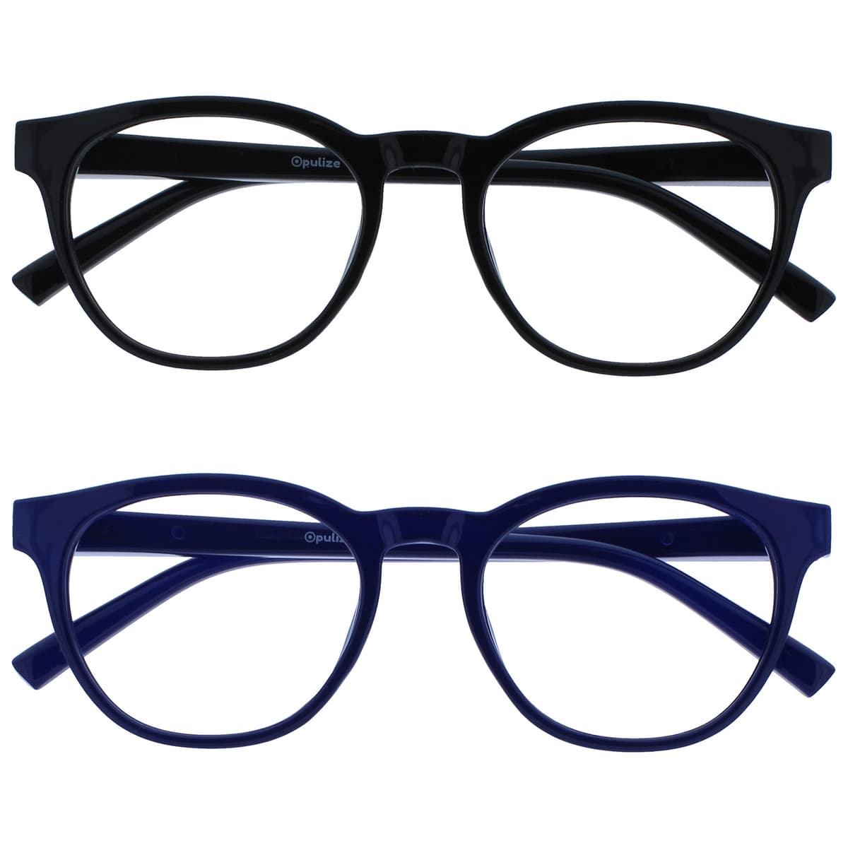 OPULIZE Blu Gafas con Bloqueo de Luz Azul Montura Redonda Azul Bisagras de Muelle Mejoran el Sueño Ordenador Gaming Antirreflejante Hombre Mujer B5-3 +0.00 — view 12