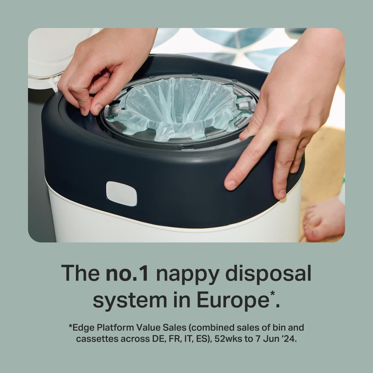 Tommee Tippee Twist and Click Advanced Nappy Bin Original Refill Cassettes, Exclusive Pack of 8, 10.5 metres each, for Easy refill and Great value, 8 X 10.5m (pack may vary). — view 3