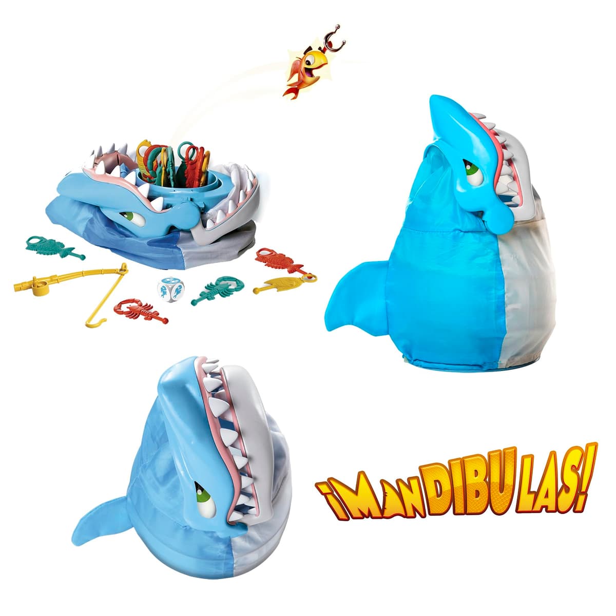 Jaws, Board Game. The funniest fishing, Game for children from 4 years. Rescue the sea animals without the Shark catching you. Get the fish out of their jaw with your fishing rod — view 7