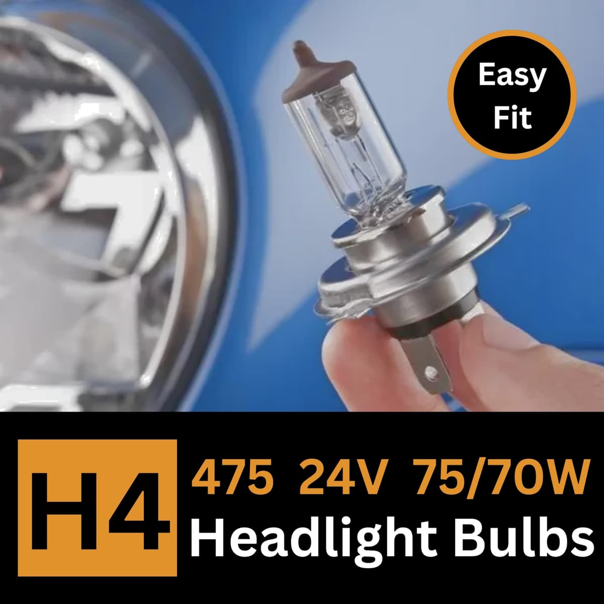Tek Automotive Truck & Lorry H4 475 Headlight Bulbs 24V 75/70W Twin Pack – P43T Halogen E-Marked Road Legal — view 3