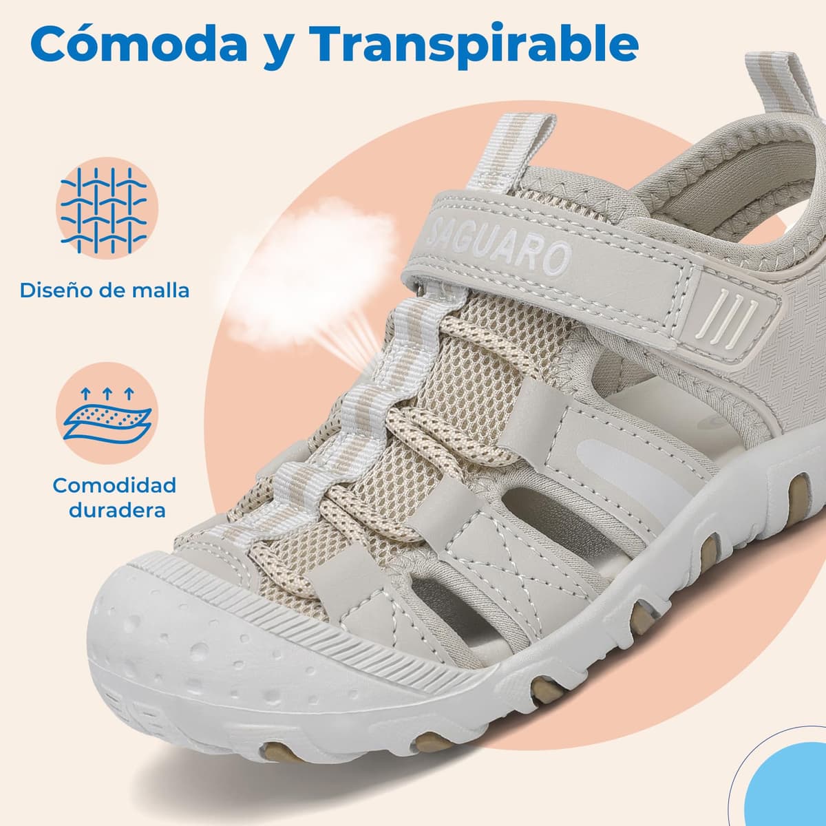 SAGUARO Sandalias Calzado de Verano para Niños Puntera Cerrada para Trekking y Senderismo Tallas 25-38 — view 4