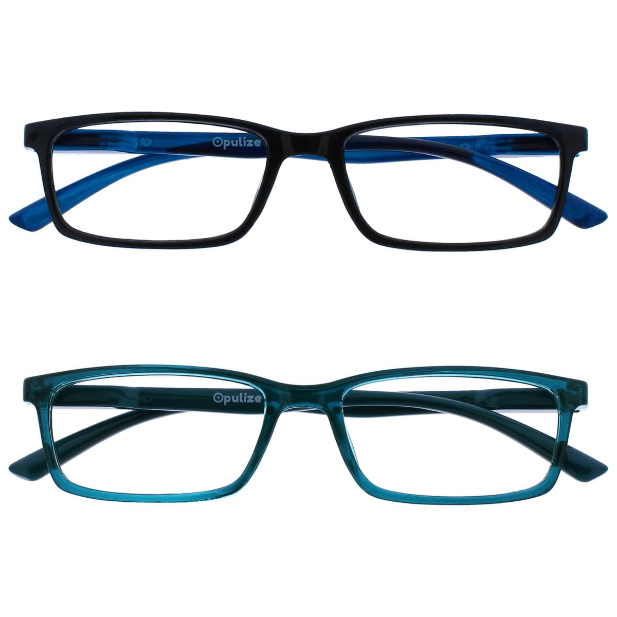OPULIZE SEE Blue Light Blocking Reading Glasses for Men Women Anti Glare Lenses UV Protection Rectangular, 3 Pack - Black/Brown/Blue — view 21
