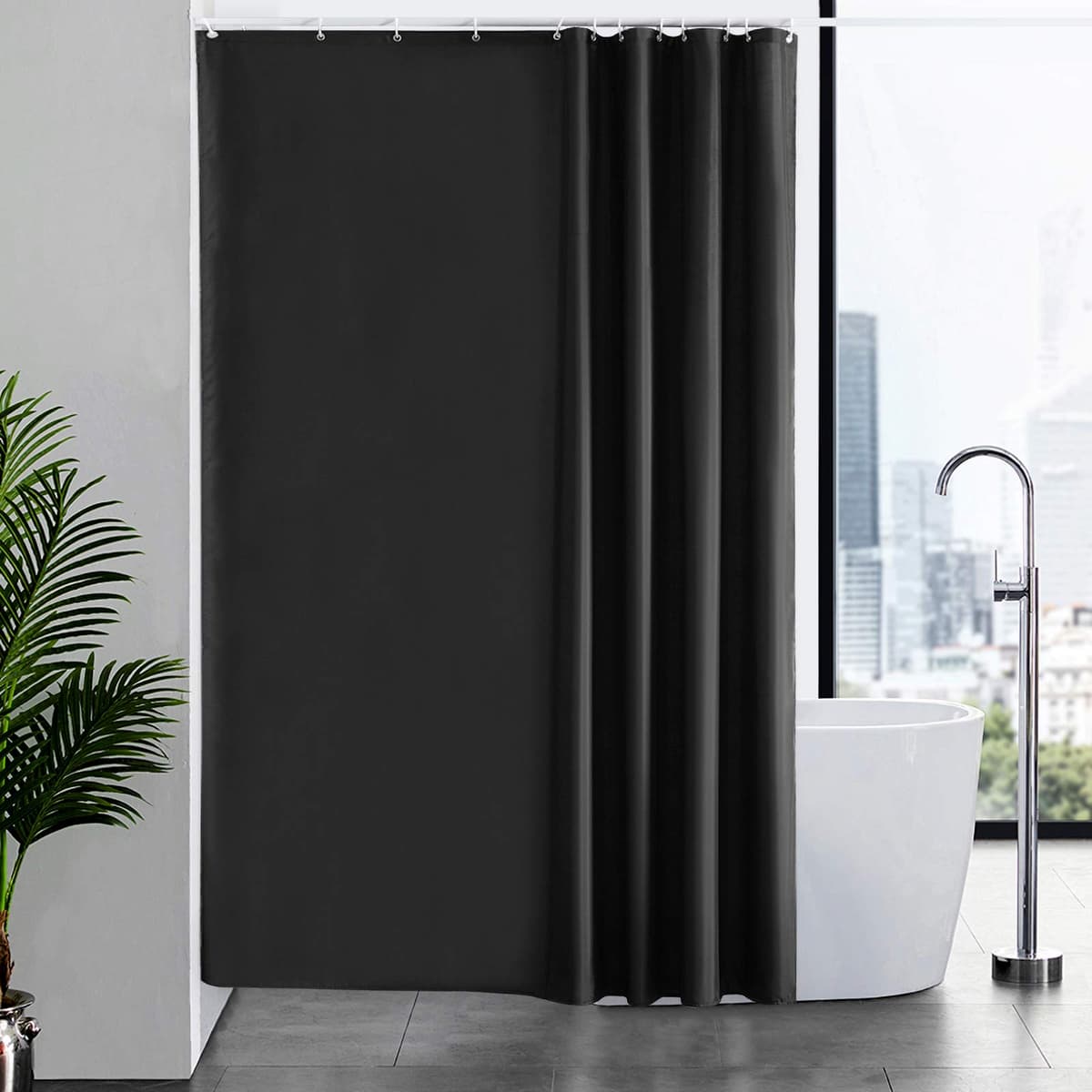 Furlinic Cortina Ducha 200x200cm Antimoho Impermeable Lavable Blanco Tela Poliéster Grandes Cortinas de Baño con 12 Aros de Cortina Ducha. — view 94