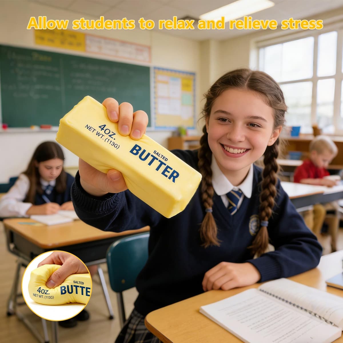 Squishy Butter Stress Relief Toy - Soft & Squeezeable Butter Sensory Fun — view 3
