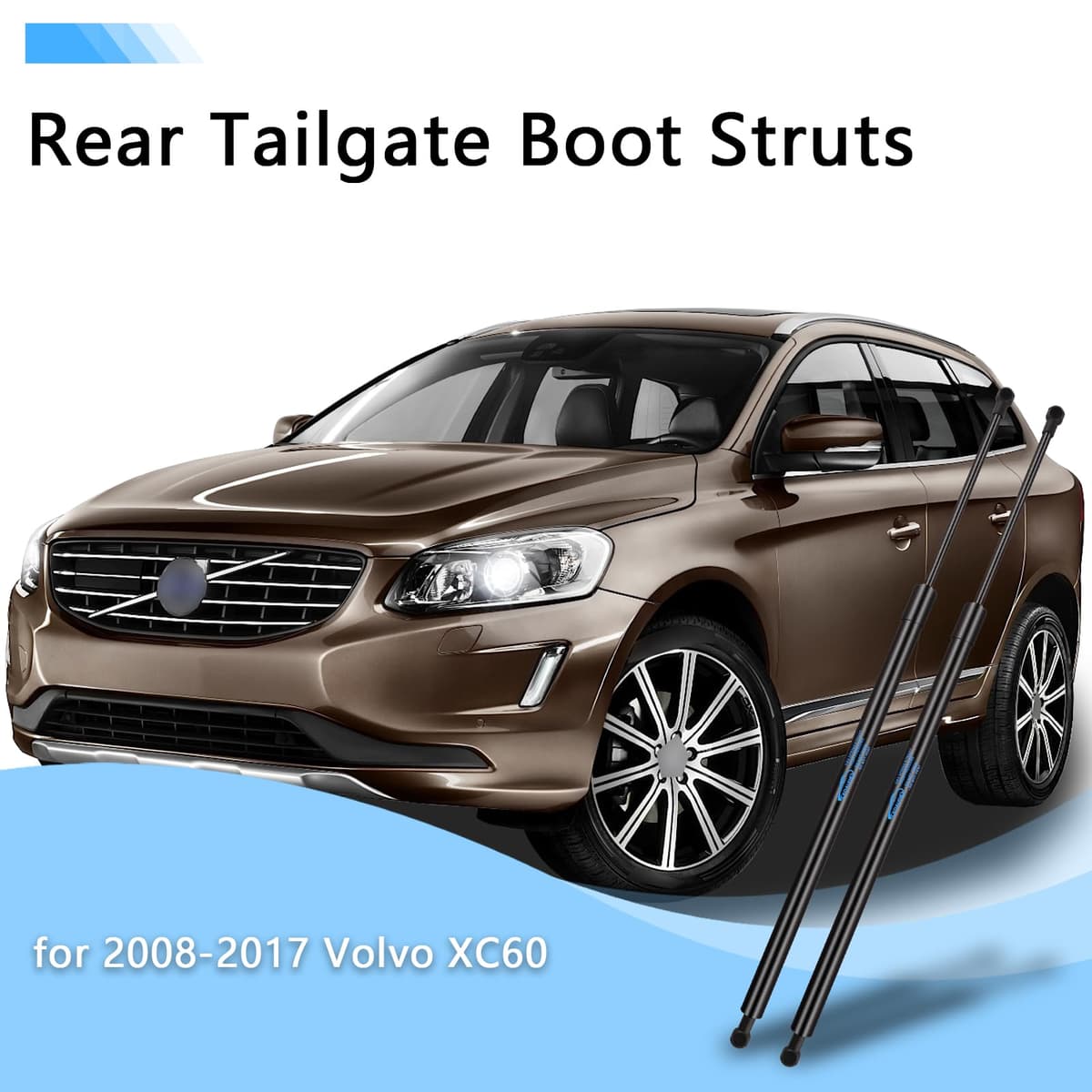 2x Amortiguador Maletero para Volvo XC60 2008-2017 Negro Resorte de gas Maletero Amortiguador Maletero Reemplaza #31365719, 31297156,31335392 — view 2