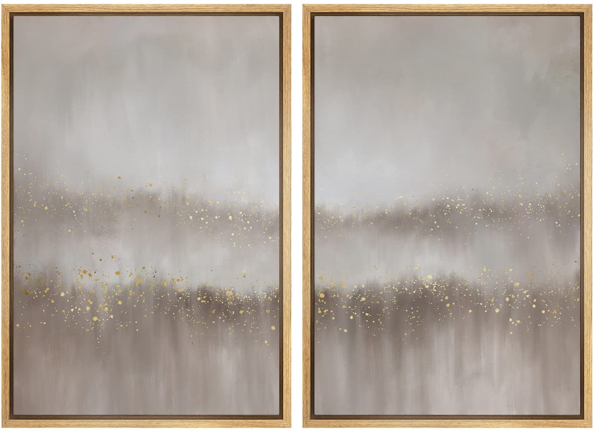 MUDECOR Framed Canvas Print Wall Art Set Watercolor Pastel Duotone Tan Landscape Abstract Shapes Illustrations Modern Art Decorative Contemporary for Living Room, Bedroom, Office - 24"x36"x2 Natural — view 81