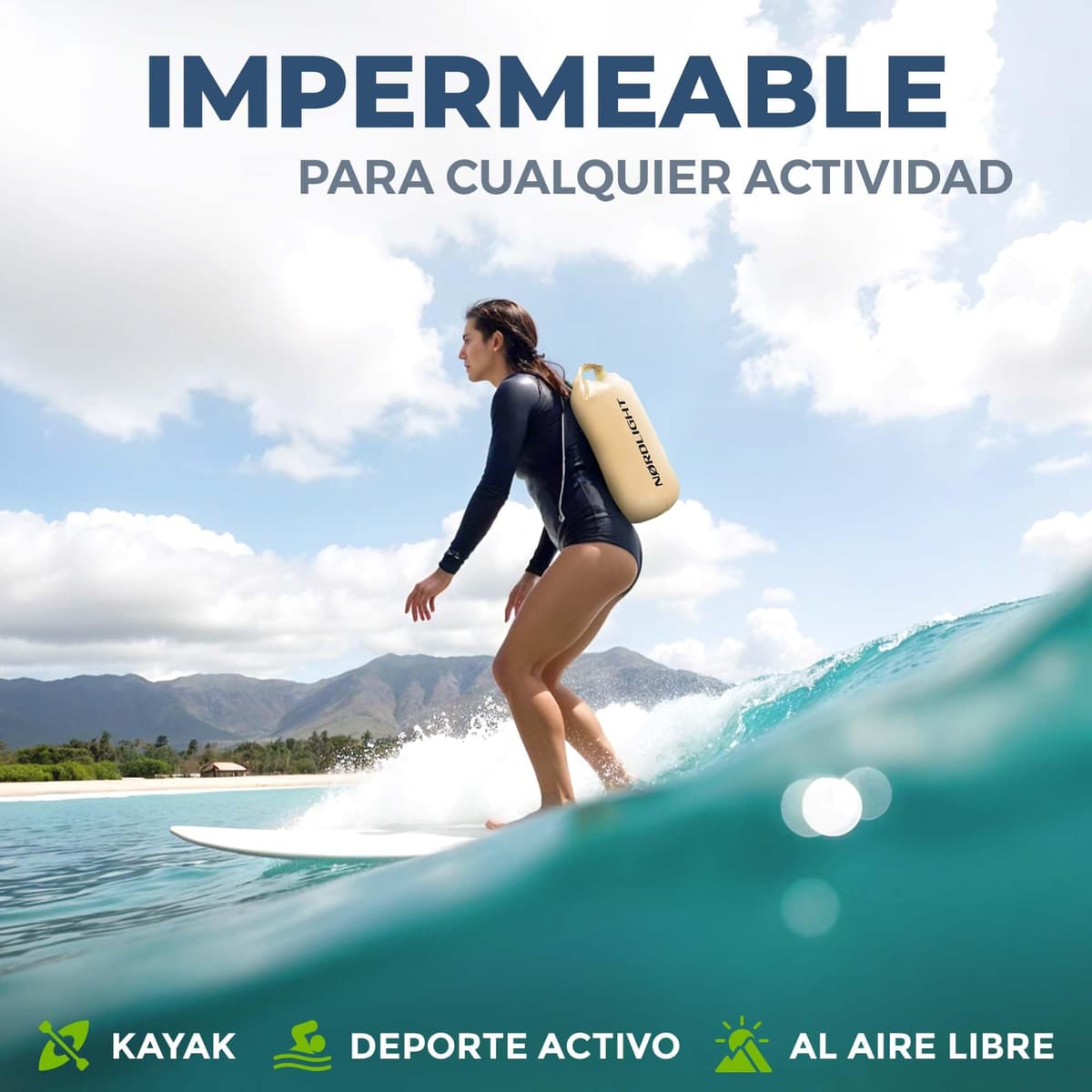 Nordlight Mochila Impermeable Roll Top 25L - Hybrid 25" | Bolsa Seca Con Compartimento Para Portátil De 15 Pulgadas, Bolsillos Exteriores E Interiores, Sistema De Transporte Acolchado — view 8