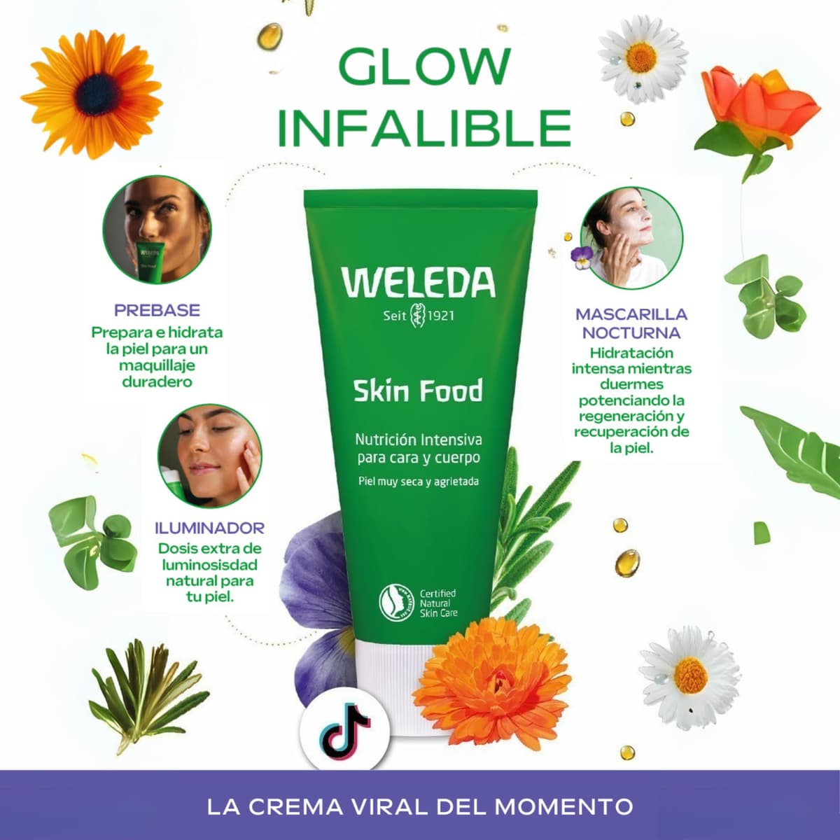 Weleda - Skin Food Original, Crema Reparadora, Nutre e Hidrata, con Aceite de Girasol y Almendra, Caléndula, Pensamiento Silvestre y Manzanilla, para Piel Muy Seca y Agrietada -75 ml — view 4