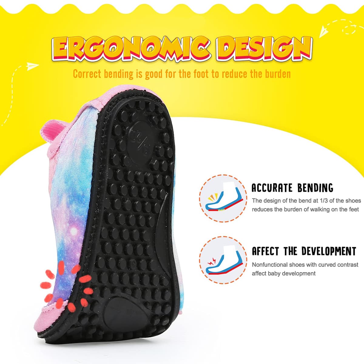 Zapatos de Agua para niños y niñas, Zapatos de Playa para niños pequeños, Calcetines acuáticos Descalzos Antideslizantes para Piscina y Playa — view 3