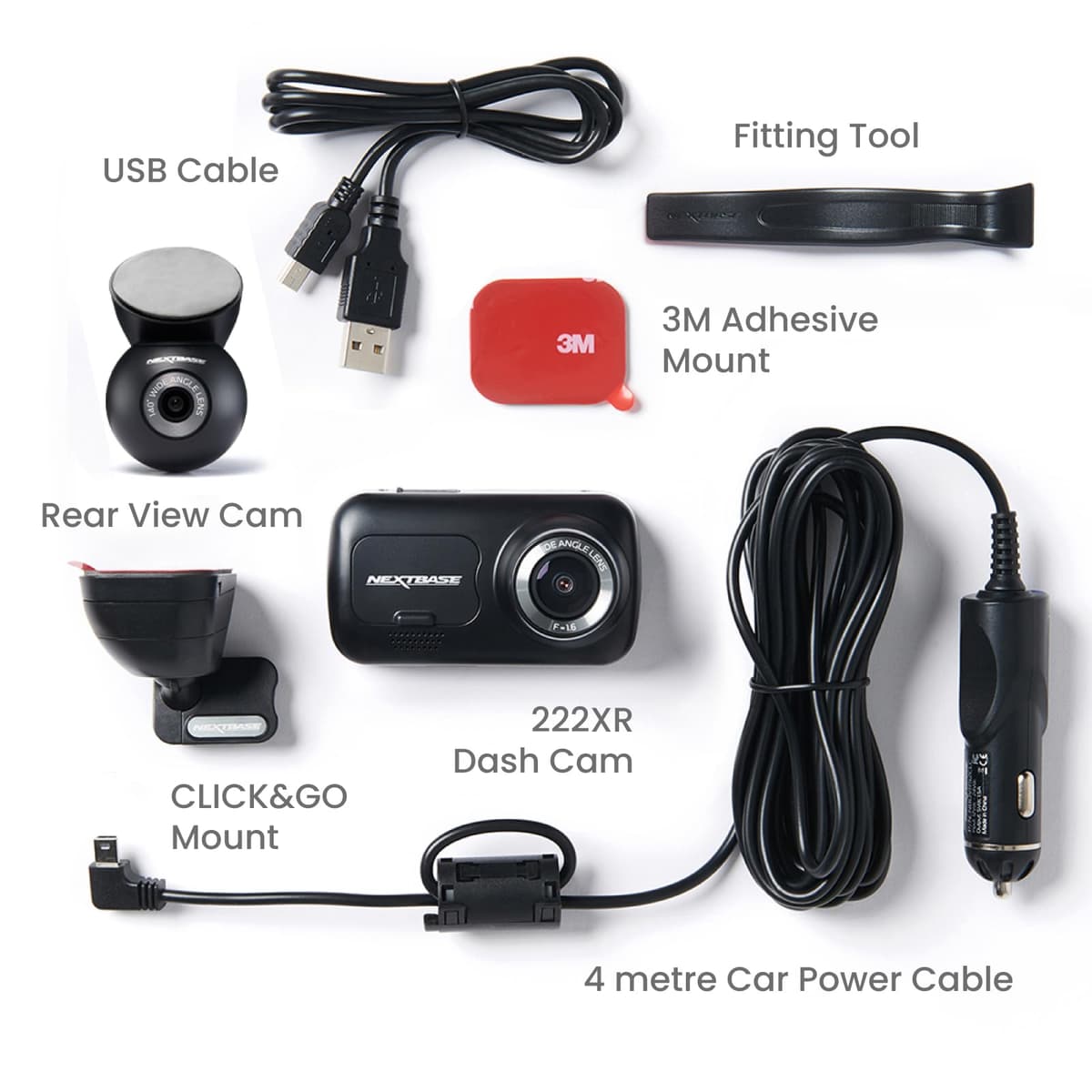 Nextbase 222XR Dash Cam Front and Rear Camera - 1080p Full HD Car Camera Dashcam - Night Vision, Intelligent Parking Mode, G-Sensor, Motion Detection, Loop Recording, 2.5" IPS Screen, Magnetic Mount — view 2