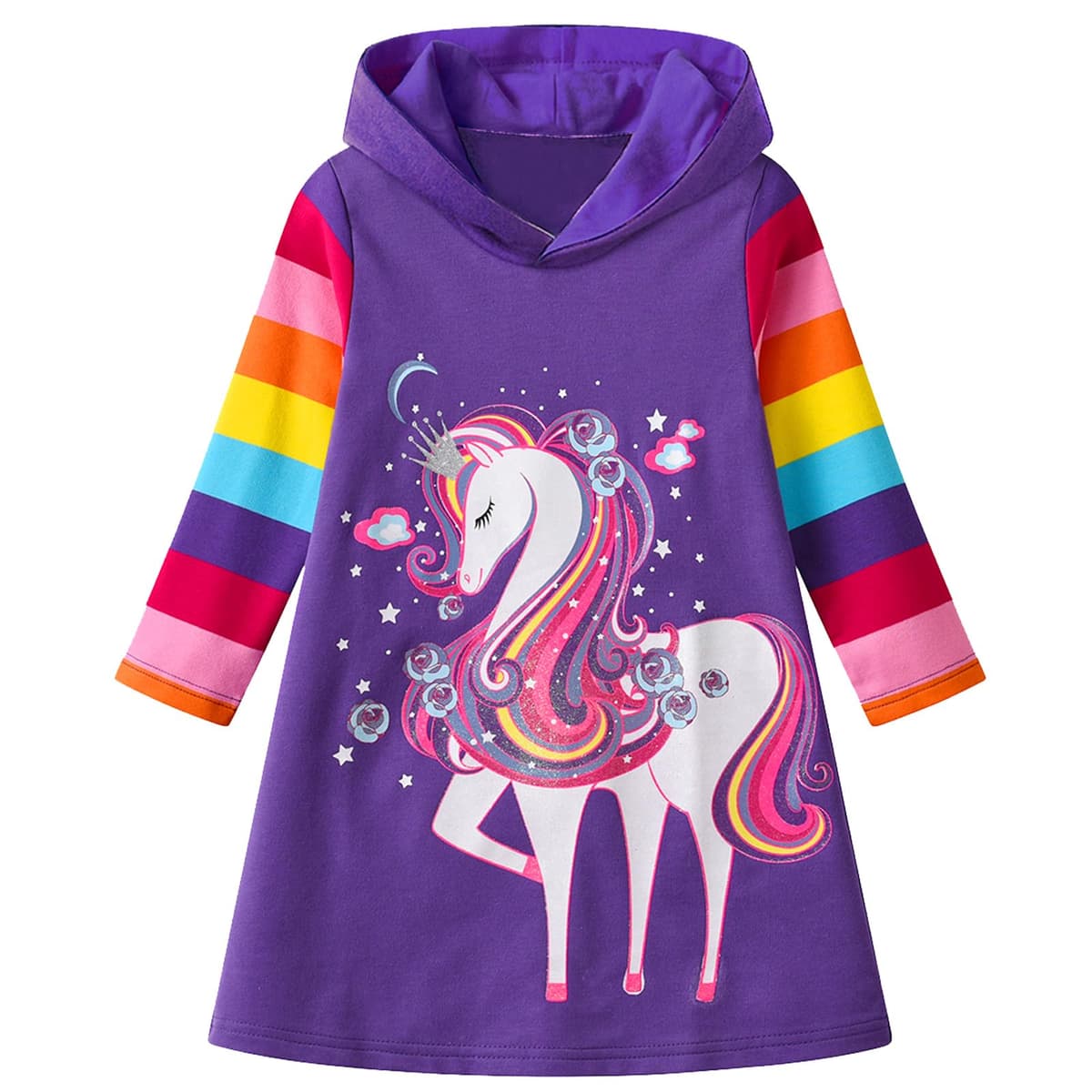 VIKITA Vestido para Niñas Manga Larga Algodón Princesa Casuales Bebe Niñas 2-8 años — view 14