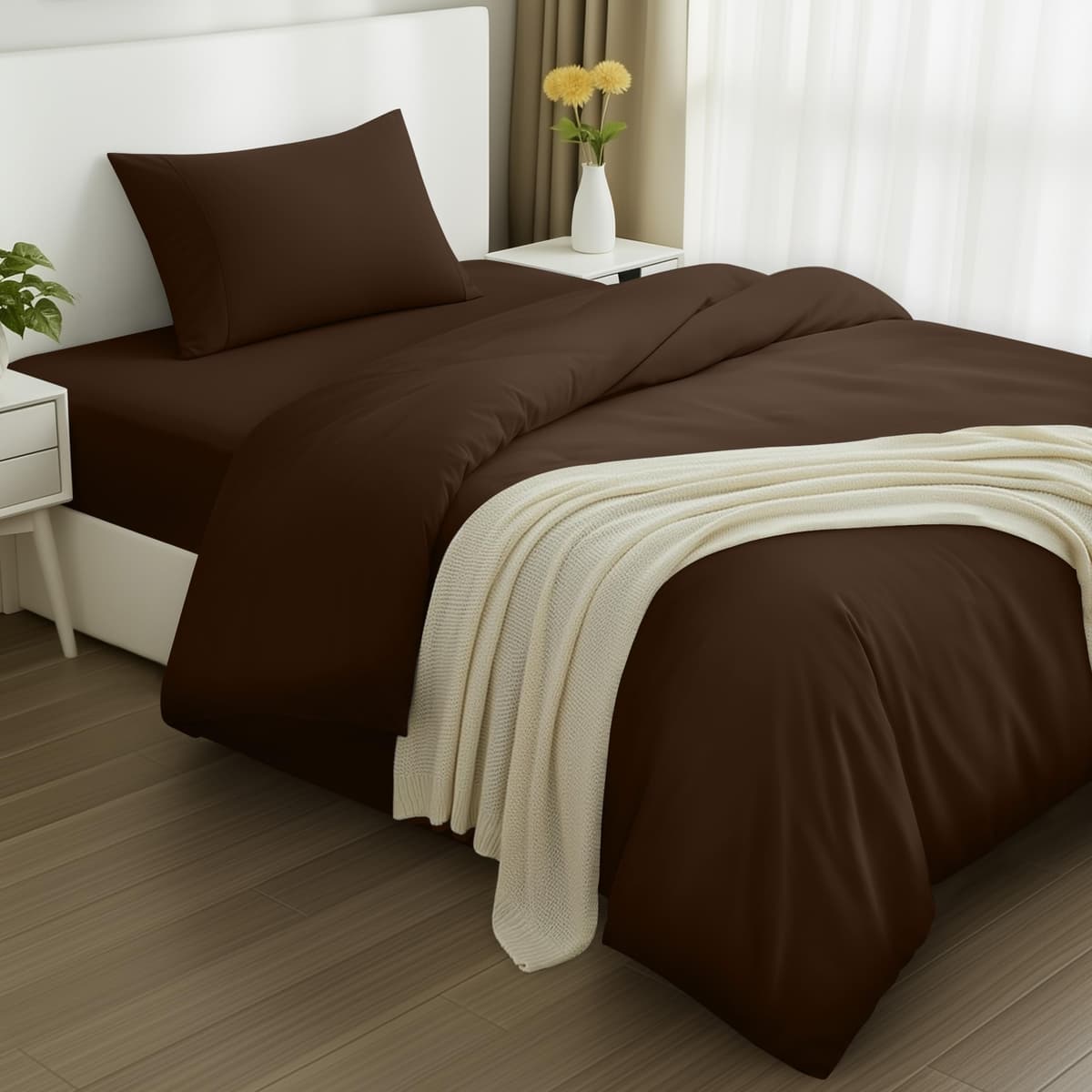 Utopia Bedding 3 Piece Single Bedding Set - Duvet Cover, Fitted Sheet with Pillow case - Soft Brushed Microfiber (Grey) — view 21