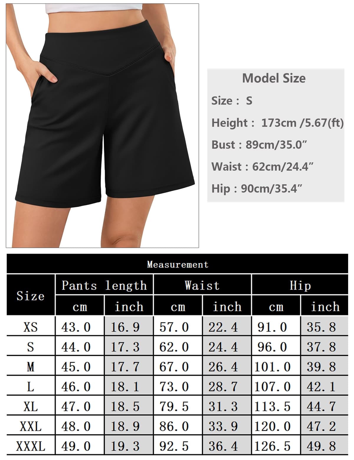 Pantalones Cortos Mujer Verano Shorts Deportivos Cintura en V con Efecto Vientre Plano Diseño en A Holgado con Bolsillos para Yoga Fitness y Casual XS-3XL — view 6