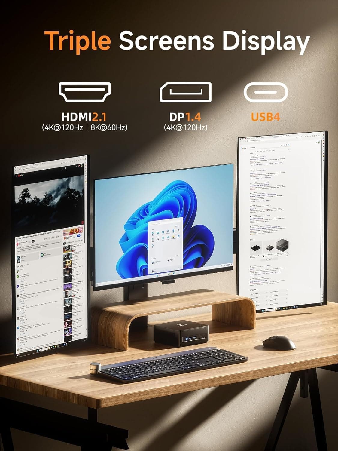 MINISFORUM UM690L Slim Mini PC, procesador AMD Ryzen 9 6900HX de 8 núcleos hasta 4,9 GHz, AMD Radeon 680M, 16 GB LPDDR5 (On Board, hasta 6400 MT/s)/512GB SSD, HDMI/USB4/DP, USB 3.2 x 2, WiFi6E, BT5.2 — view 4
