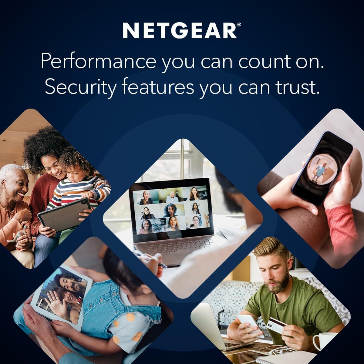 NETGEAR Nighthawk Dual-Band WiFi 7 Router (RS100) – Security Features, BE3600 Wireless Speed (up to 3.6 Gbps) - Covers up to 1,500 sq. ft., 50 Devices – 2.5 Gig Internet Port — view 3