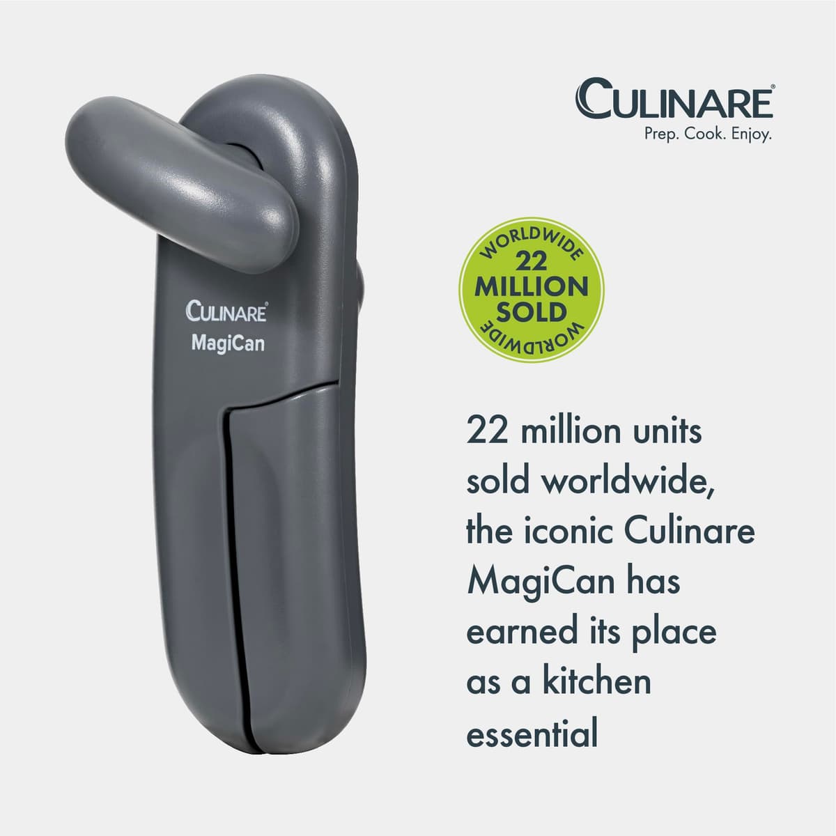 Culinare MagiCan Tin Opener, Grey, Plastic/Stainless Steel, Manual Can Opener, Comfortable Handle for Safety and Ease — view 3