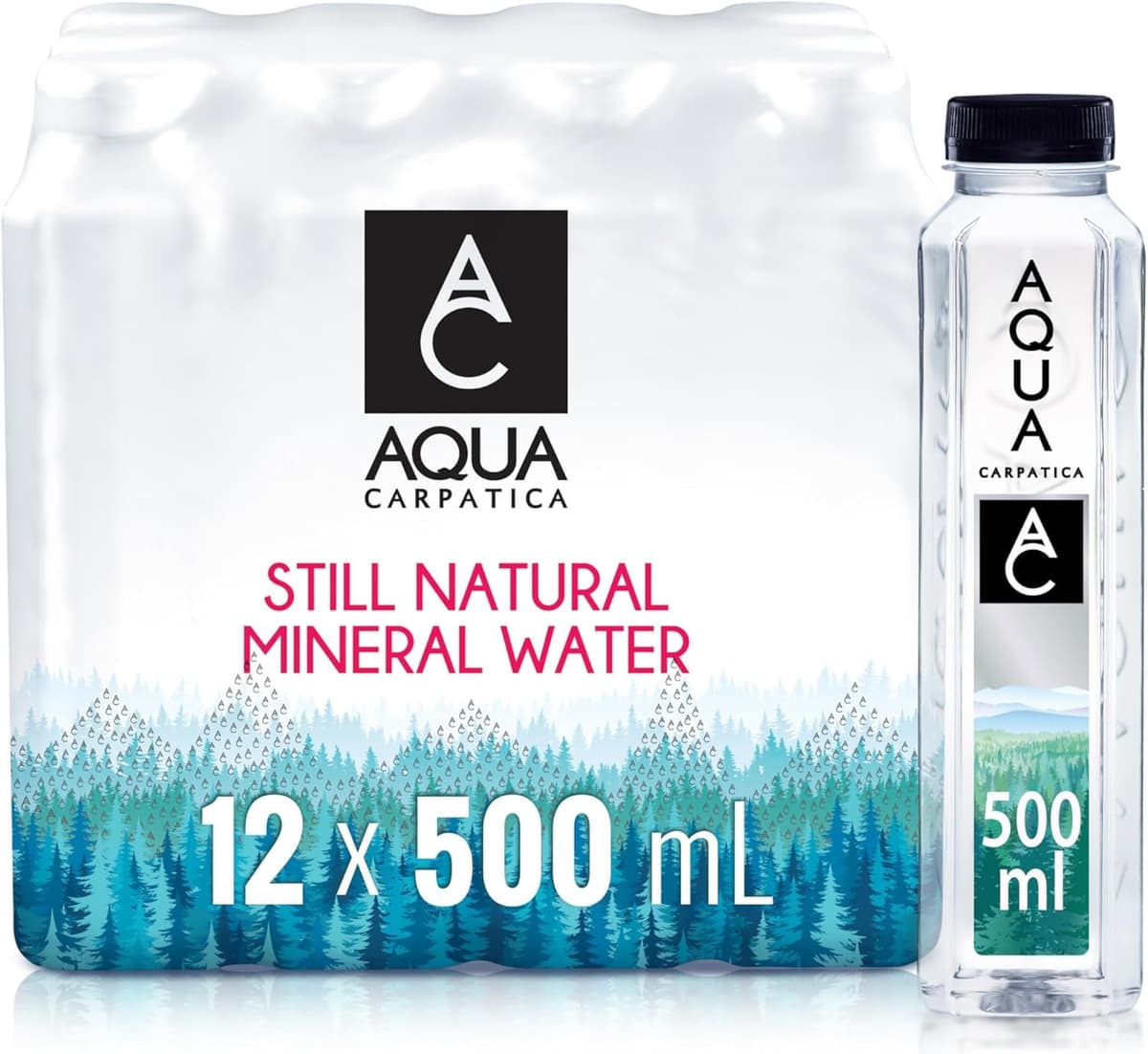 AQUA Carpatica Pure Natural Still Mineral Water, Virtually Nitrate Free, Low Sodium, Naturally Alkaline, Natural Electrolytes, Premium Multipack 100% Recyclable, 500 ml (Pack of 6) — view 15