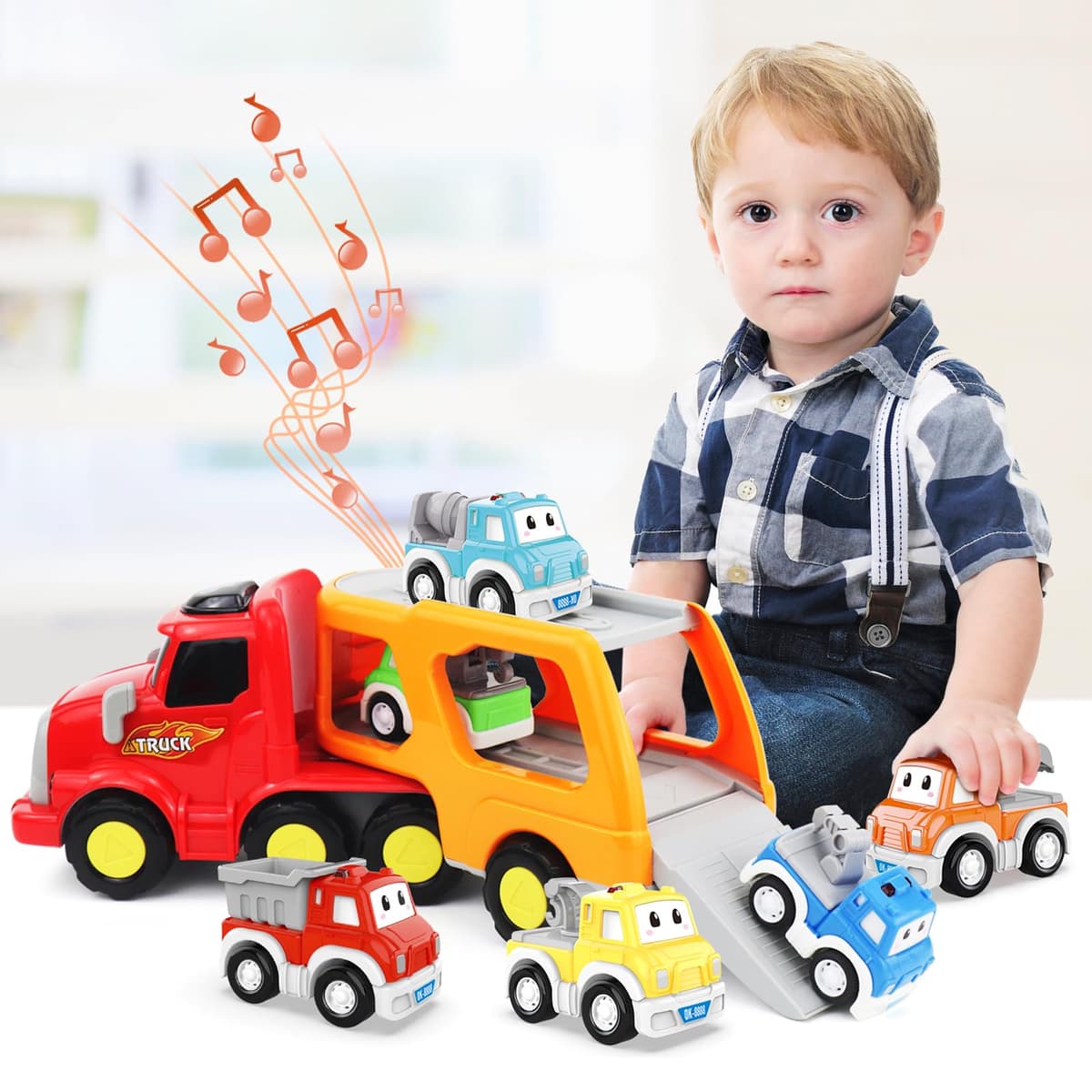 Camión de Juguetes - 7 en 1 Transportador Coches con Luces y Sonidos - Regalo para Niños 1-4 Años — view 4
