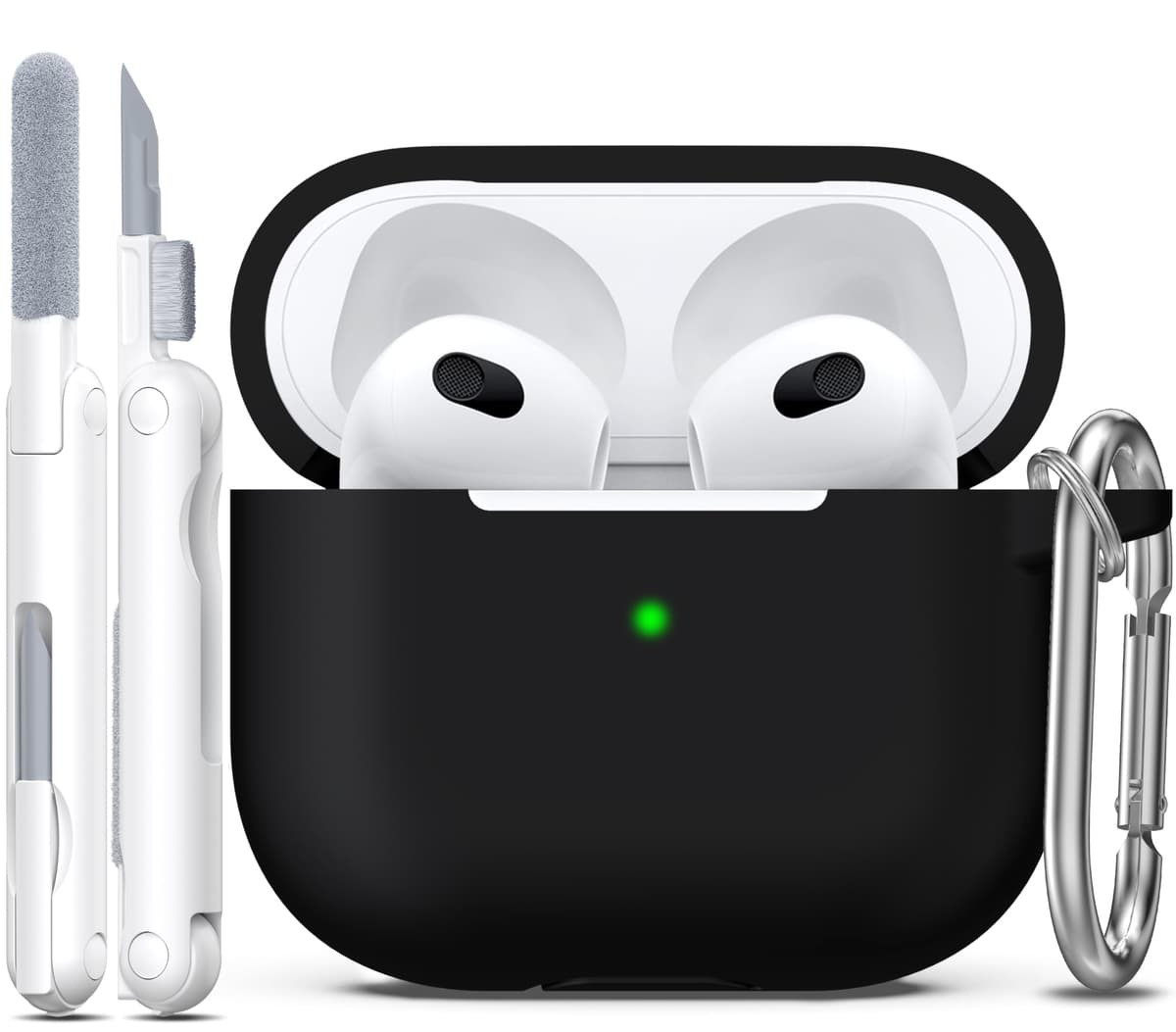 R-fun Funda para AirPods 4 con Kit de Limpieza, Case de Silicona Suave con Llavero, Funda Protectora Completa para Hombres y Mujeres, Compatible con Apple Latest Airpods 4th, Rojo — view 10