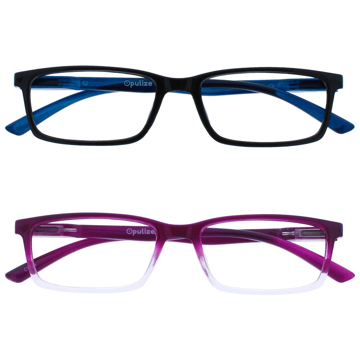 OPULIZE SEE Blue Light Blocking Reading Glasses for Men Women Anti Glare Lenses UV Protection Rectangular, 3 Pack - Black/Brown/Blue — view 40