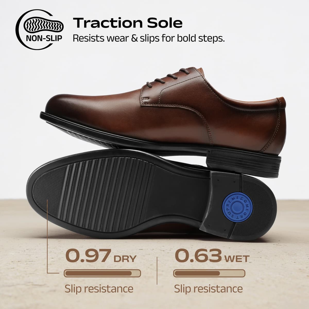 Bruno Marc Zapatos de vestir clásicos de cuero para hombre, cómodos, Oxfords para negocios, formales, con cordones — view 7