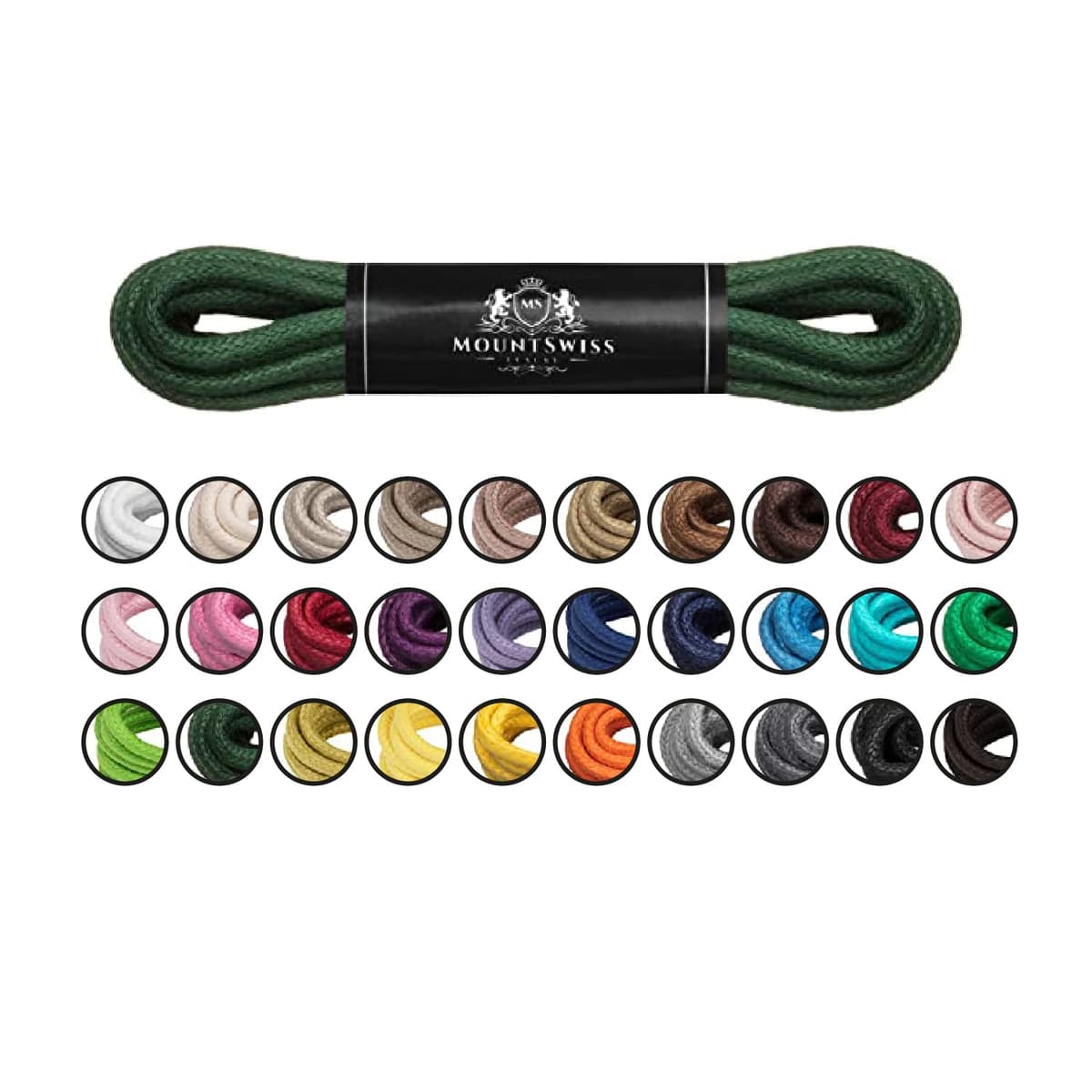 Cordones Mount Swiss© Luxury encerados y redondos para zapatos de traje y de piel, 2 - 3 mm de diámetro, 45 - 120 cm de longitud — view 8