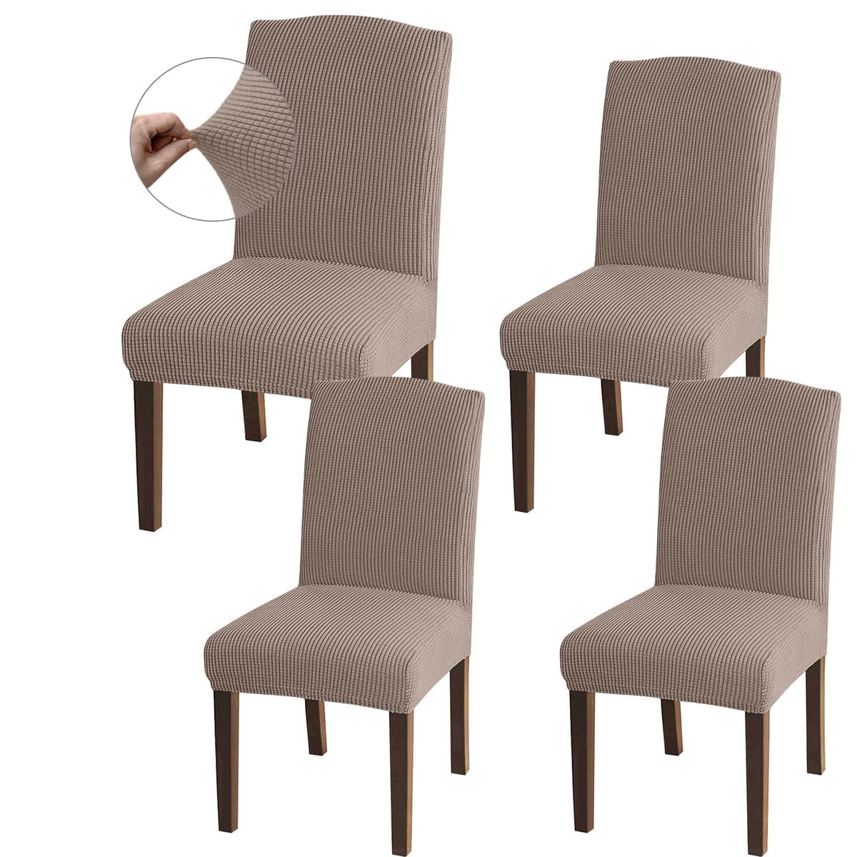 Granbest High Stretch Dining Chair Slipcovers, Universal Fit Jacquard Parson Dining Chair Covers, Removable Chair Protectors for Dining Room, Kitchen, Restaurant and Hotel (Set of 4, Grey) — view 16