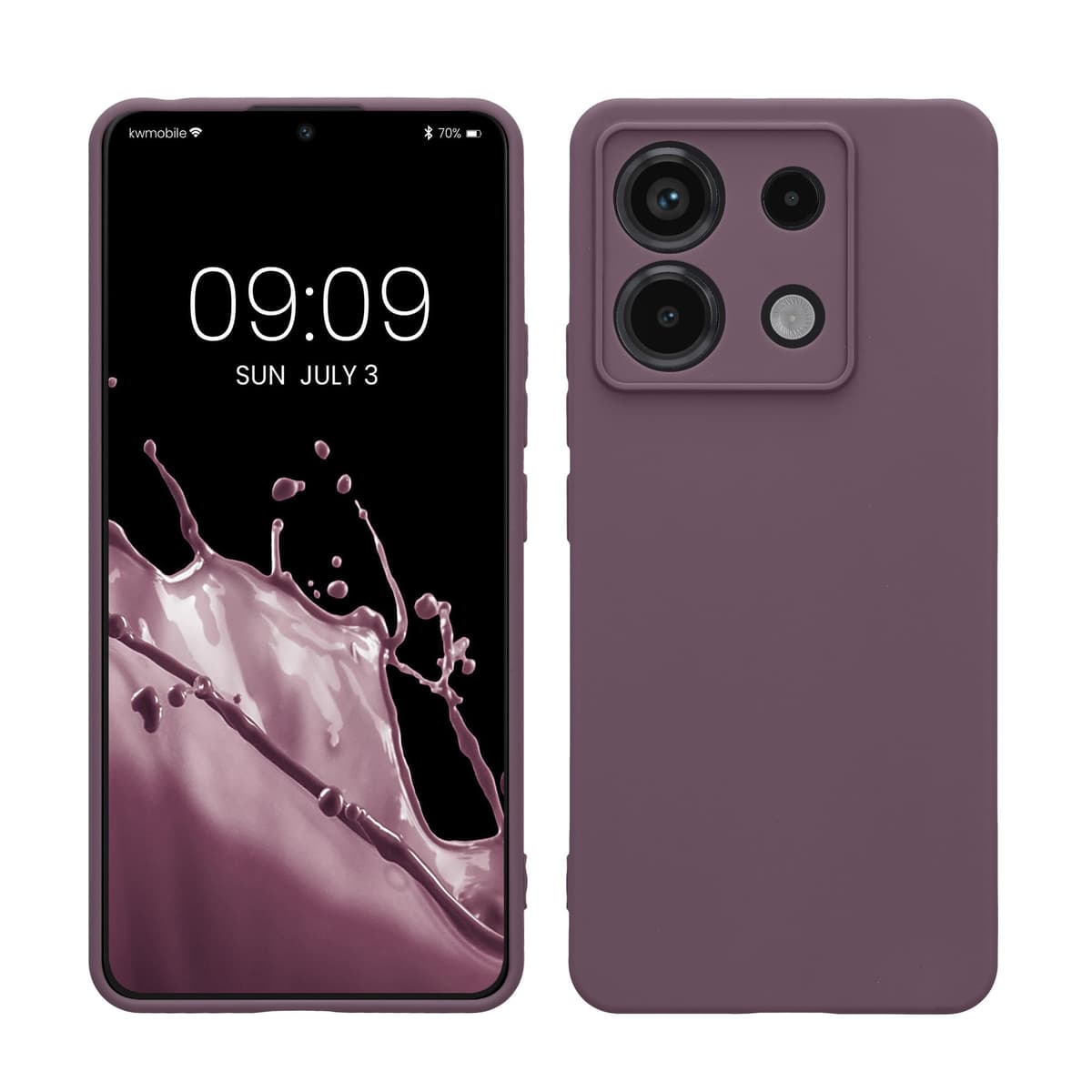 kwmobile Carcasa Compatible con Xiaomi Redmi Note 14 Pro 5G / Poco X7 Funda - Funda Ultrafina de TPU con Bordes elevados - Lavanda Metalizado — view 383