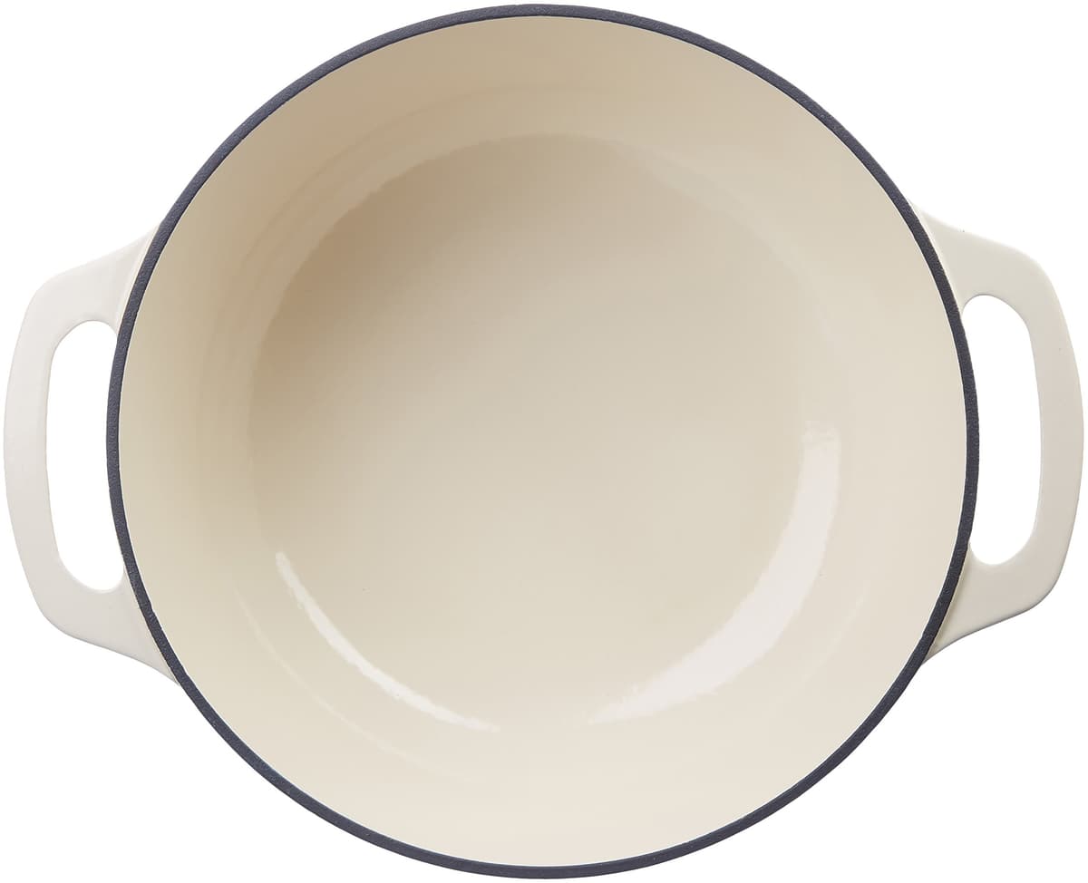 Amazon Basics Cazuela de hierro fundido esmaltado tipo «horno holandés», Redondo, 4.1 L, Blanco — view 3
