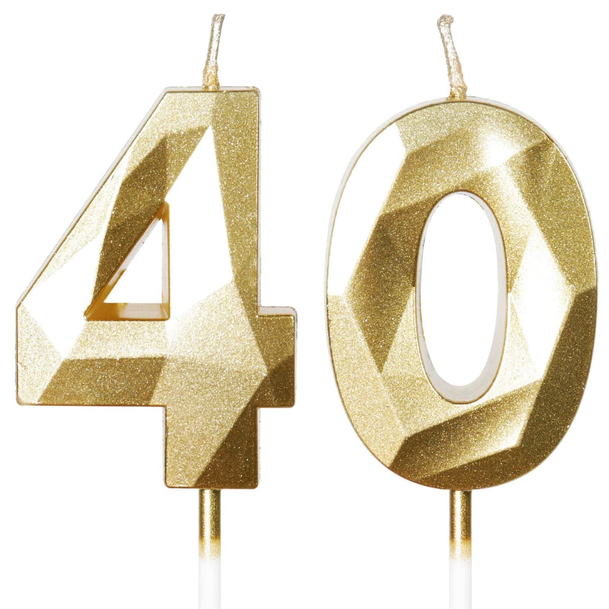 Yiran 50th Birthday Candles, Gold Number 50 Happy Birthday Candles, Cake Topper Decorations for Birthday Party, Wedding Anniversary Celebration Supply — view 186