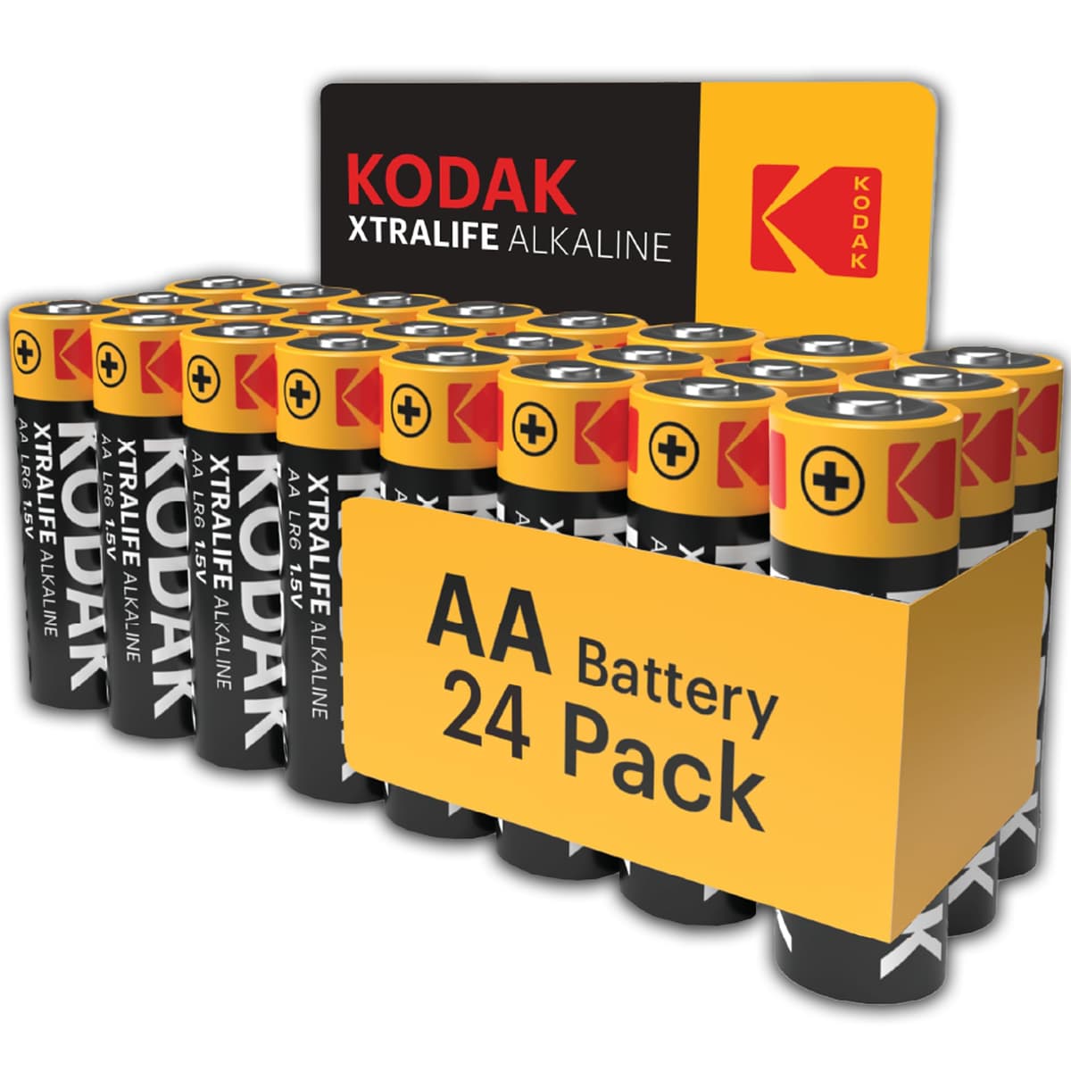 Kodak Xtralife 60-Pack AA Batteries, Double A Alkaline Battery Pack, 1.5V, 10-Year Shelf Life, LR6, Ideal for High-Drain Devices, 12x More Power, Plastic Free Cardboard Outer Carton — view 15