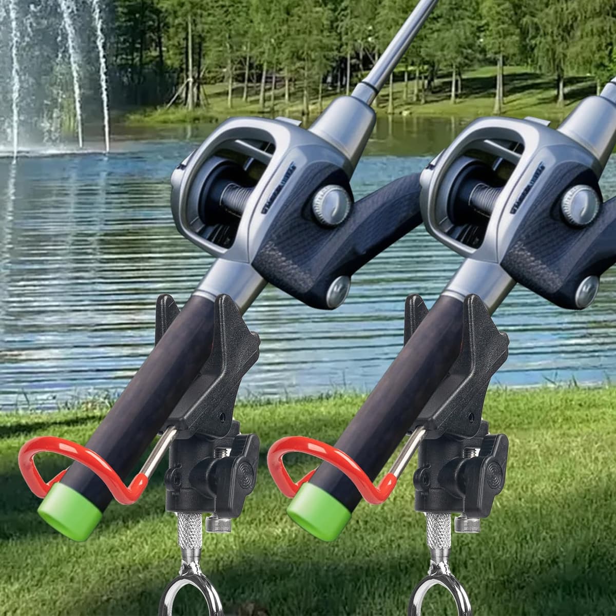 Sgehai 2 soportes para caña de pescar, de acero inoxidable ajustable en 360°, para pesca en ribera, pesca en mar, pesca en reservorio — view 6