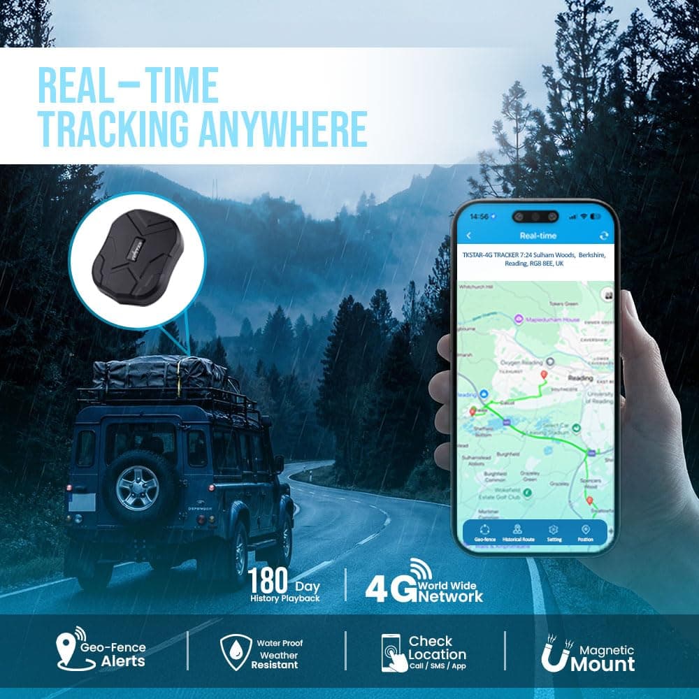Mini Waterproof GPS Tracking Real Time Live 4G Device Powerful Magnet Long Standby Tracker Locator for Kids Seniors Pets Cars Vans Motorbikes Fleet Taxi Spy - TKSTAR *2026 Model* — view 2