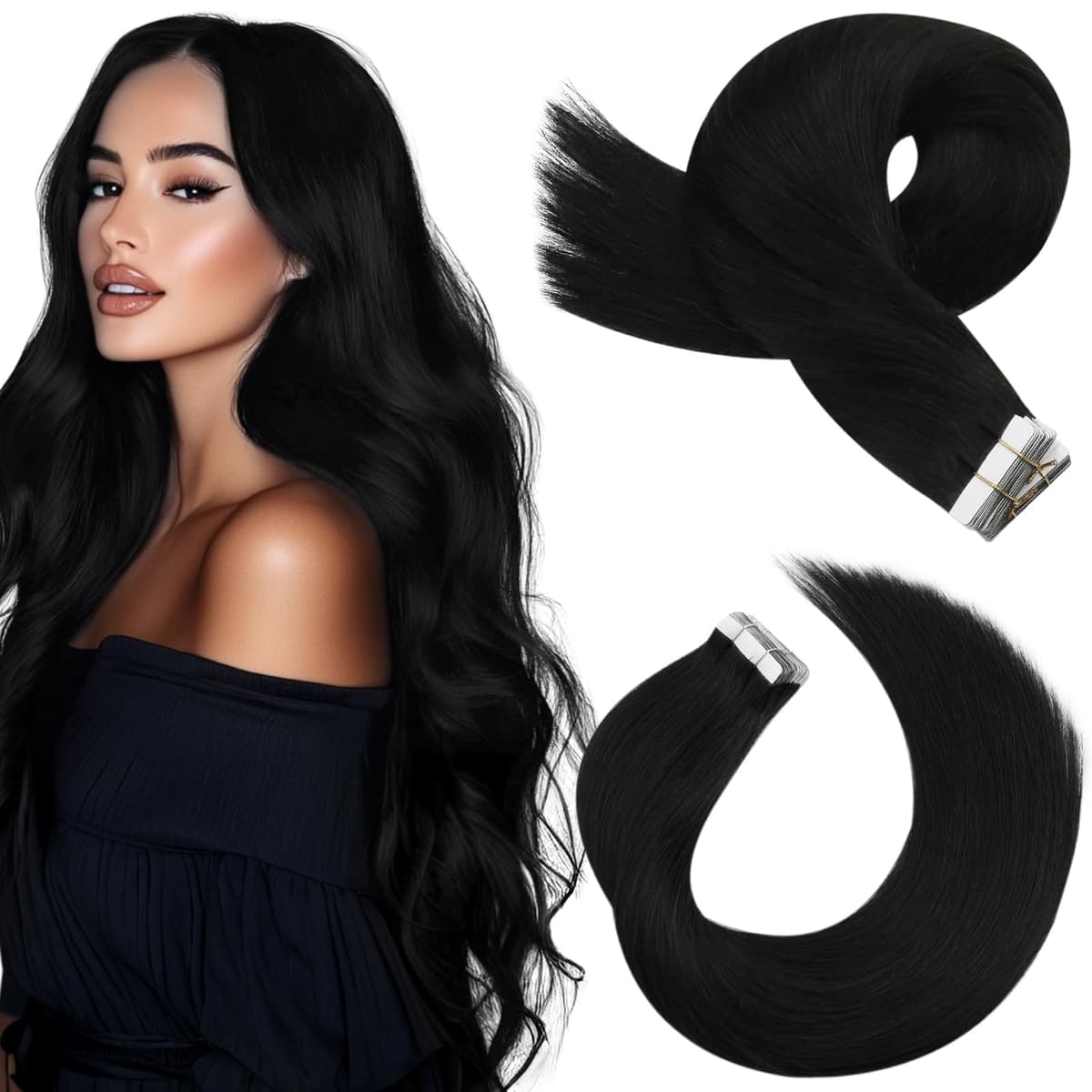 Moresoo Tape in Human Hair Extensions 20 Inch Highlight 50g/20pcs Tape in Hair Extensions Human Hair Ash Blonde with Platinum Blonde #P18/613 — view 57