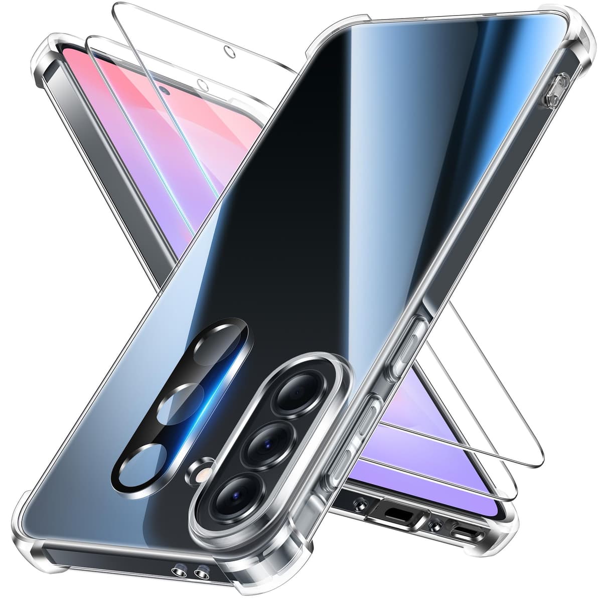 FLLAO 4 en 1 Funda para iPhone 15 con 2 Protector Pantalla y 1 Protector Lente Cámara, [Almohadilla de Aire integrada] Antigolpes Antiarañazos Carcasa 6,1 Pulgadas, Transparente — view 128