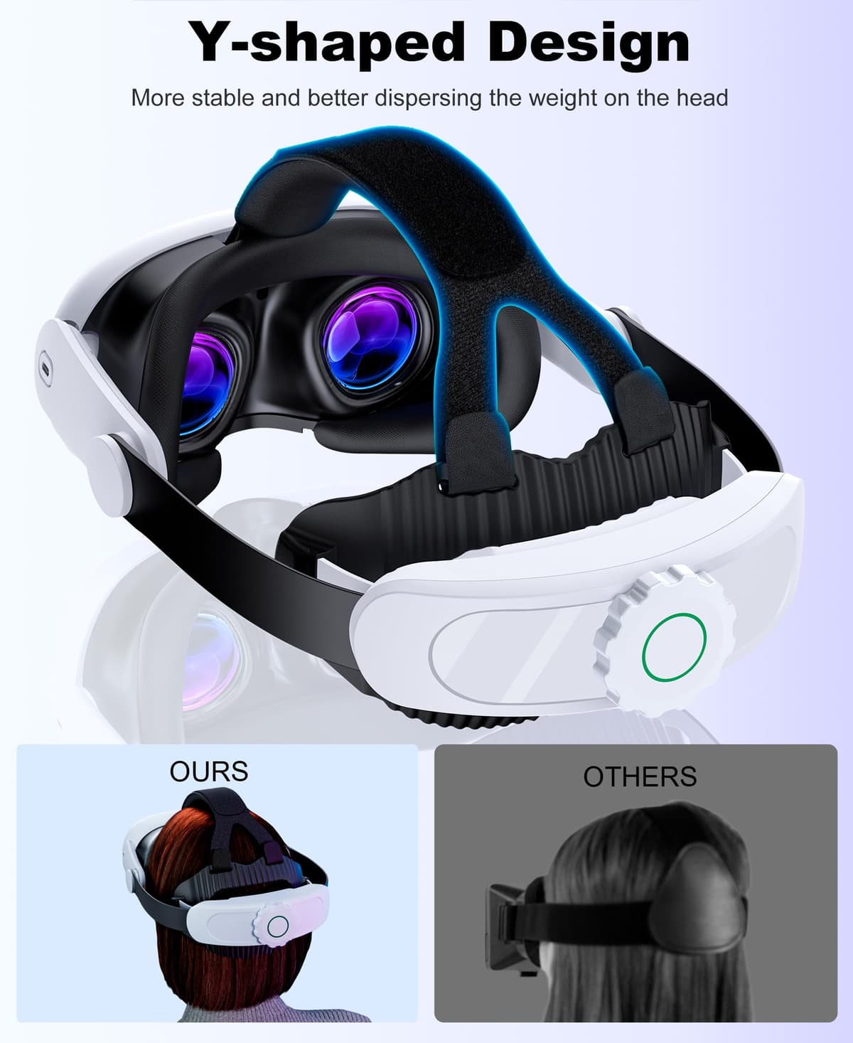 HELLCOOL Correa de Cabeza Cómoda para Meta Quest 3S/3/2 – Soporte VR Ergonómico con Función Plegable de 45° y Rueda de Ajuste – Accesorio Ligero para Sesiones Largas sin Puntos de Presión — view 7