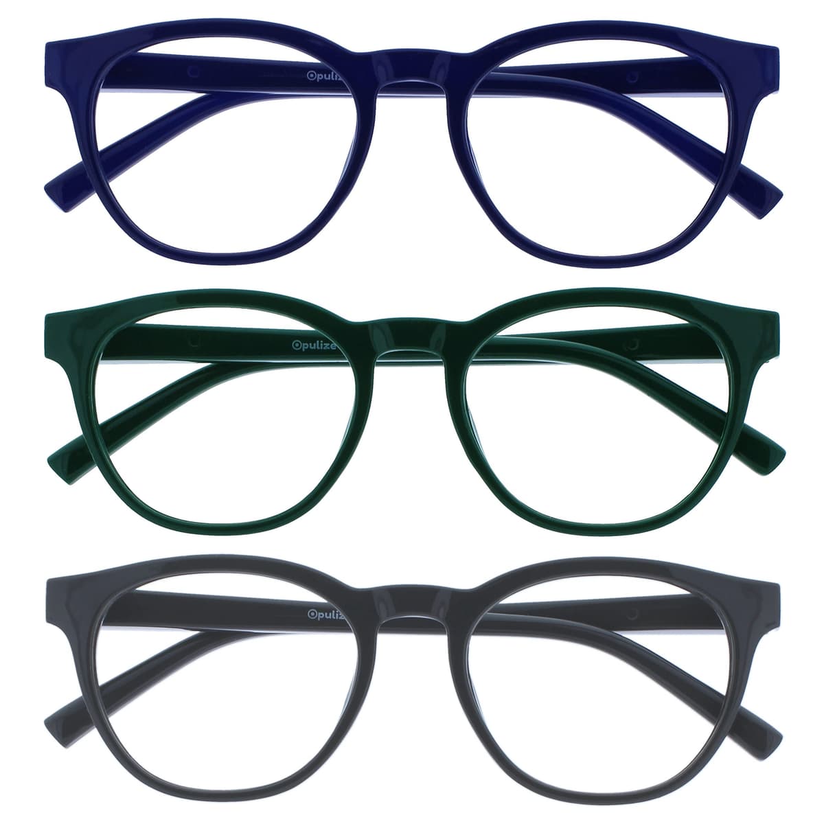 OPULIZE Blu Gafas con Bloqueo de Luz Azul Montura Redonda Azul Bisagras de Muelle Mejoran el Sueño Ordenador Gaming Antirreflejante Hombre Mujer B5-3 +0.00 — view 22