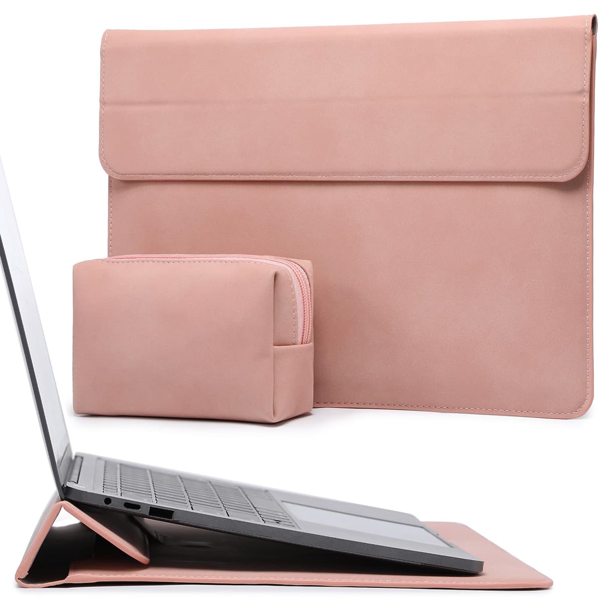 HYZUO 15 Pulgadas Funda para Portátiles con Soporte para MacBook Air 15 M5 M4 A3241 M3 A3114 M2 A2941 2026-2023, 15 Surface Laptop 7/6/5/4, MacBook Pro 15 A1990 A1707 2019-2016, Azul Klein — view 16