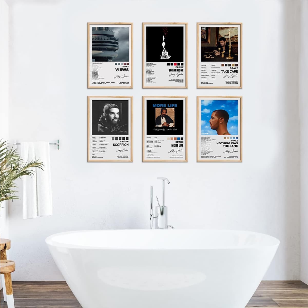 Drake Signed Limited Posters Music Album Cover Posters Room Aesthetic Canvas Wall Art Prints Set of 6 for Girl and Boy Teens Dorm Room Decor 8x12 inch Unframed — view 3