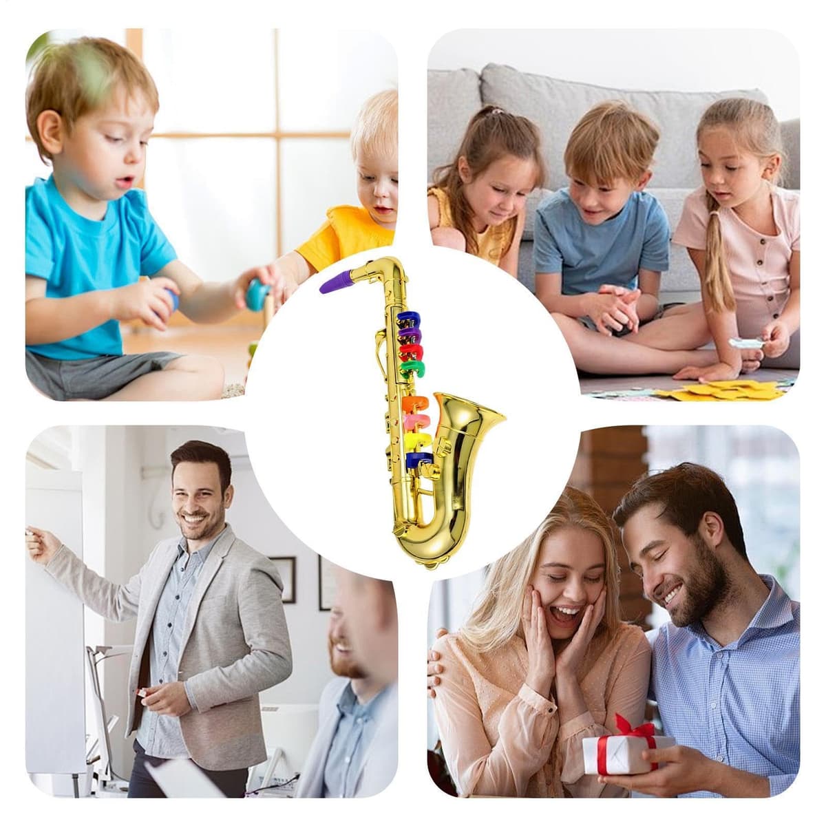 Herramienta para saxofón de juguete: estructura ligera, teclas fáciles de presionar, salida de audio brillante, diseño compacto para el transporte | Para el aprendizaje de la música a cas — view 4
