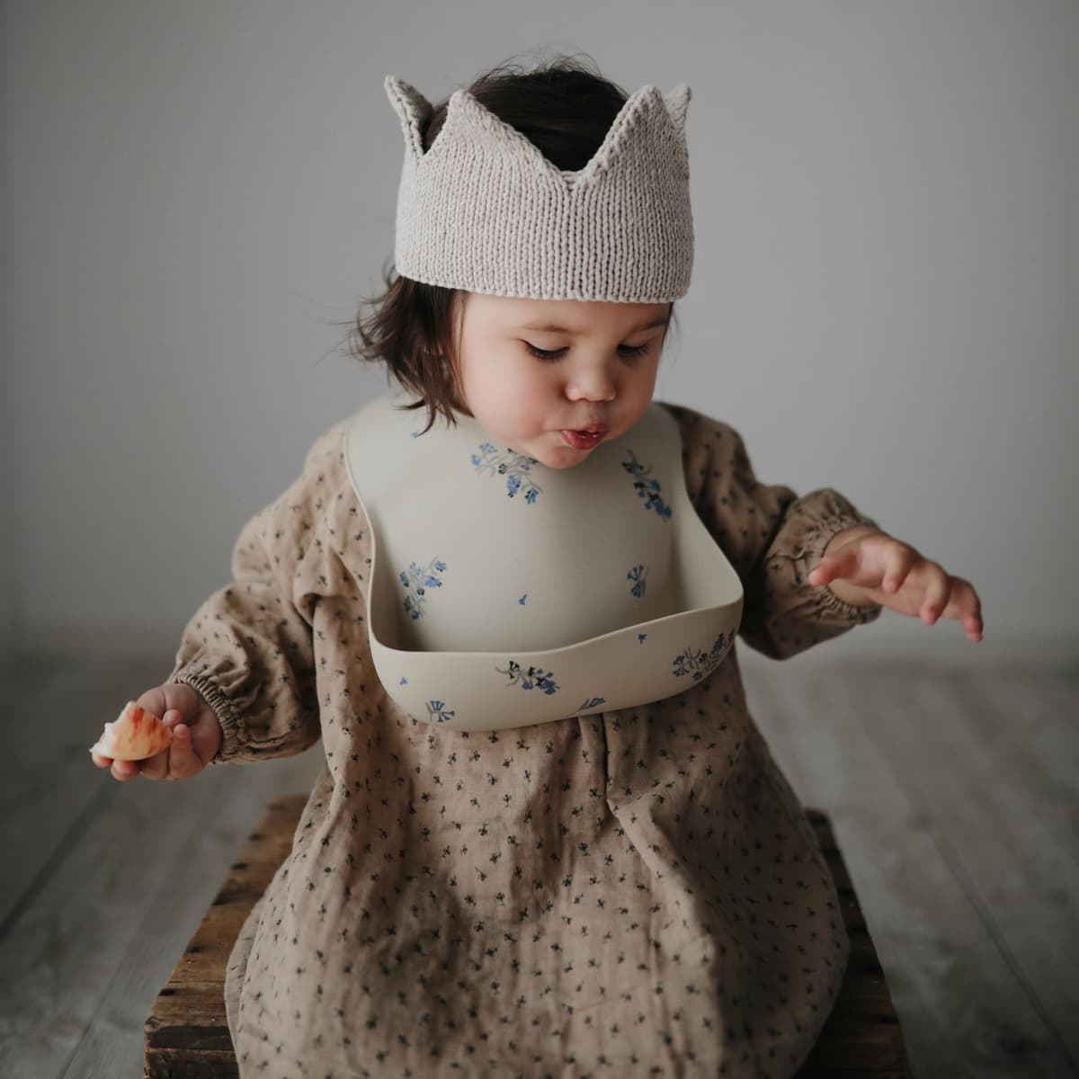 Mushie Baby Silicone Bib | Adjustable Fit Waterproof Bibs | Easy Wipe Baby Feeding Bibs | 4 Adjustable Sizes with Deep Front Pockets | 100% BPA and Phthalate Free — view 5