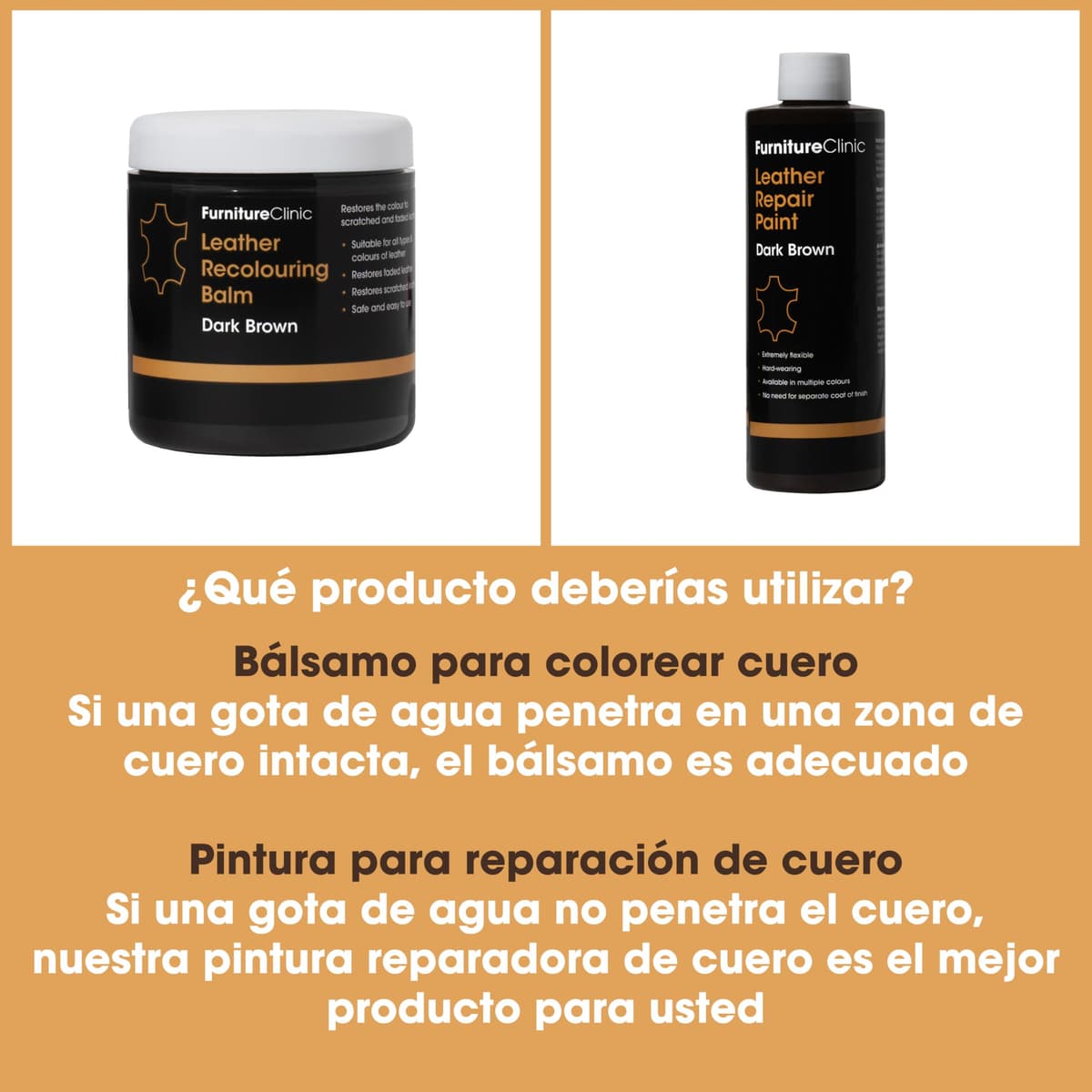 The Original Leather Recoloring Balm by Furniture Clinic - Dark Brown Leather Dye for Furniture, Couches & Car Seats - Restore Scratched, Faded, & Damaged Surfaces — view 5