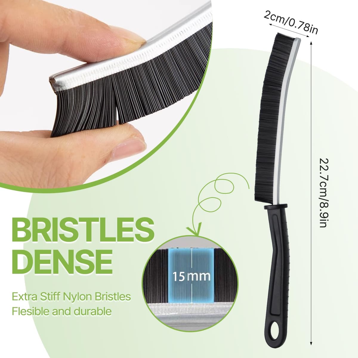 SUOXU Cepillo de Limpieza de Grietas, 3 Piezas para baño, Inodoro, Cocina, Ranura de Puerta de Ventana y Cepillo Limpiador Profundo de Grietas, Herramienta Multifuncional de Limpieza de Huecos — view 2