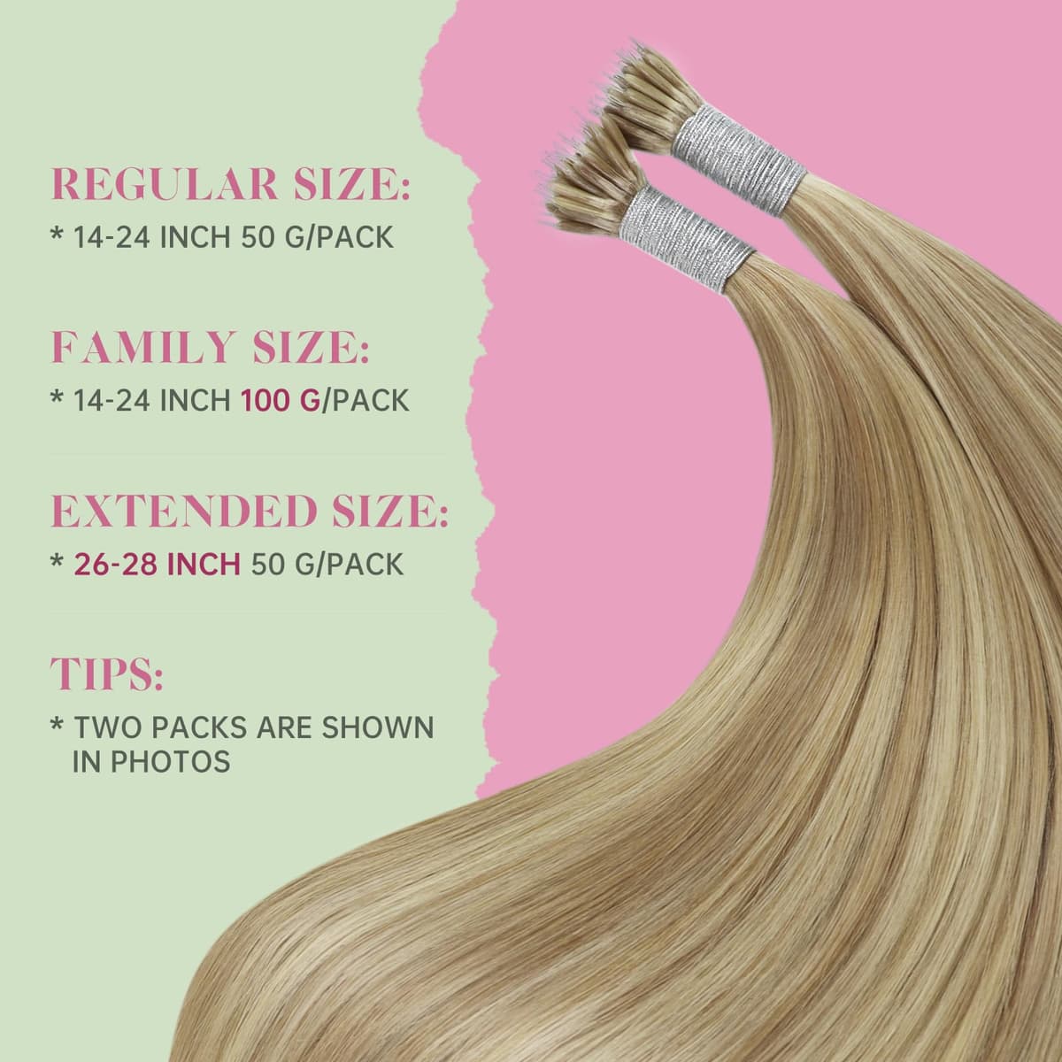 YoungSee Nano Hair Extensions Blonde 16inch Nano Beads Hair Extensions Warm Ash Blonde Highlight Bleach Blonde Nano Ring Hair Extension Highlight for School Soft Cold Fusion 50s 50g — view 3