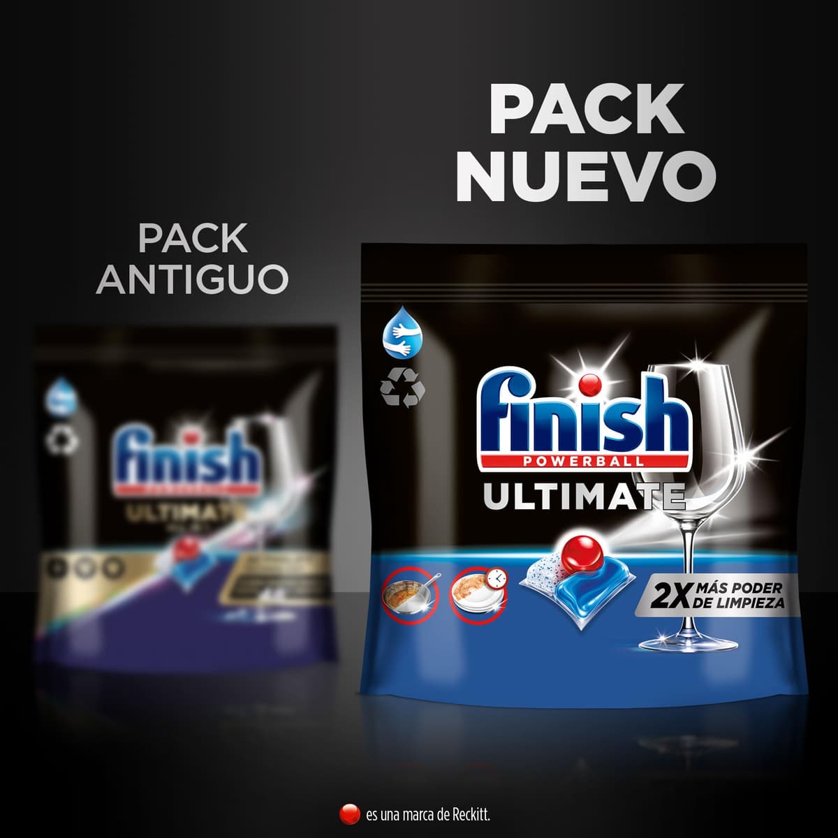 Finish Powerball Ultimate All in 1 Pastillas para el lavavajillas, eficaz contra manchas resecas, 64 pastillas — view 6